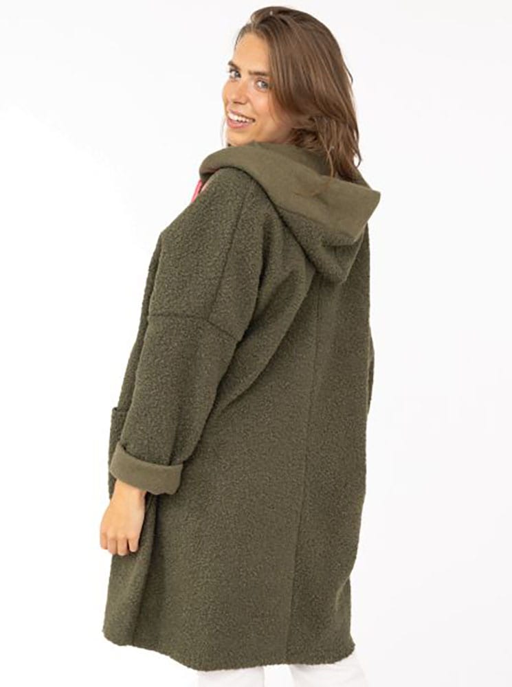 Zwillingsherz Kurzmantel »"Neon"« aus Teddystoff mit Kapuze, Reißverschluss und Taschen