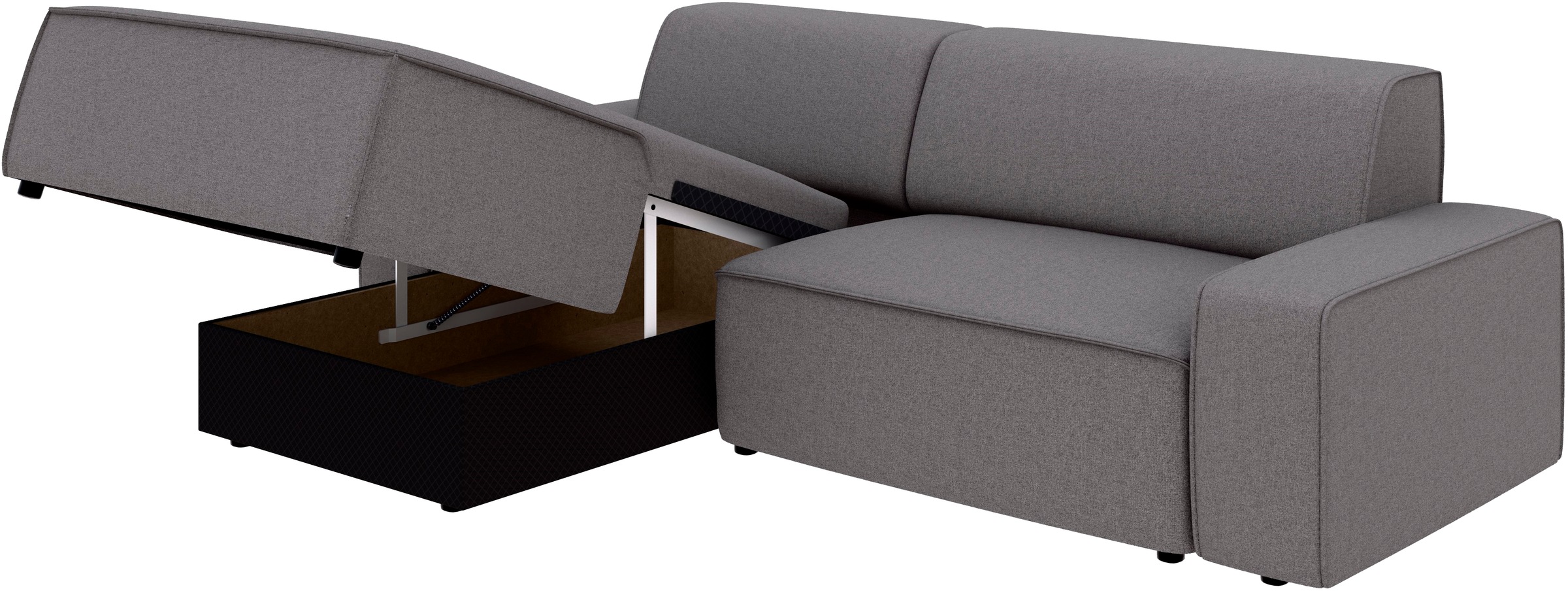 TRENDMANUFAKTUR Ecksofa »Graz, wahlweise mit Sitzvorschub und Bettkasten, L-Form, Breite 246 cm«, in Cord-, haustierfreundlichem LEO Struktur- oder LUMOS-3D-Bezug