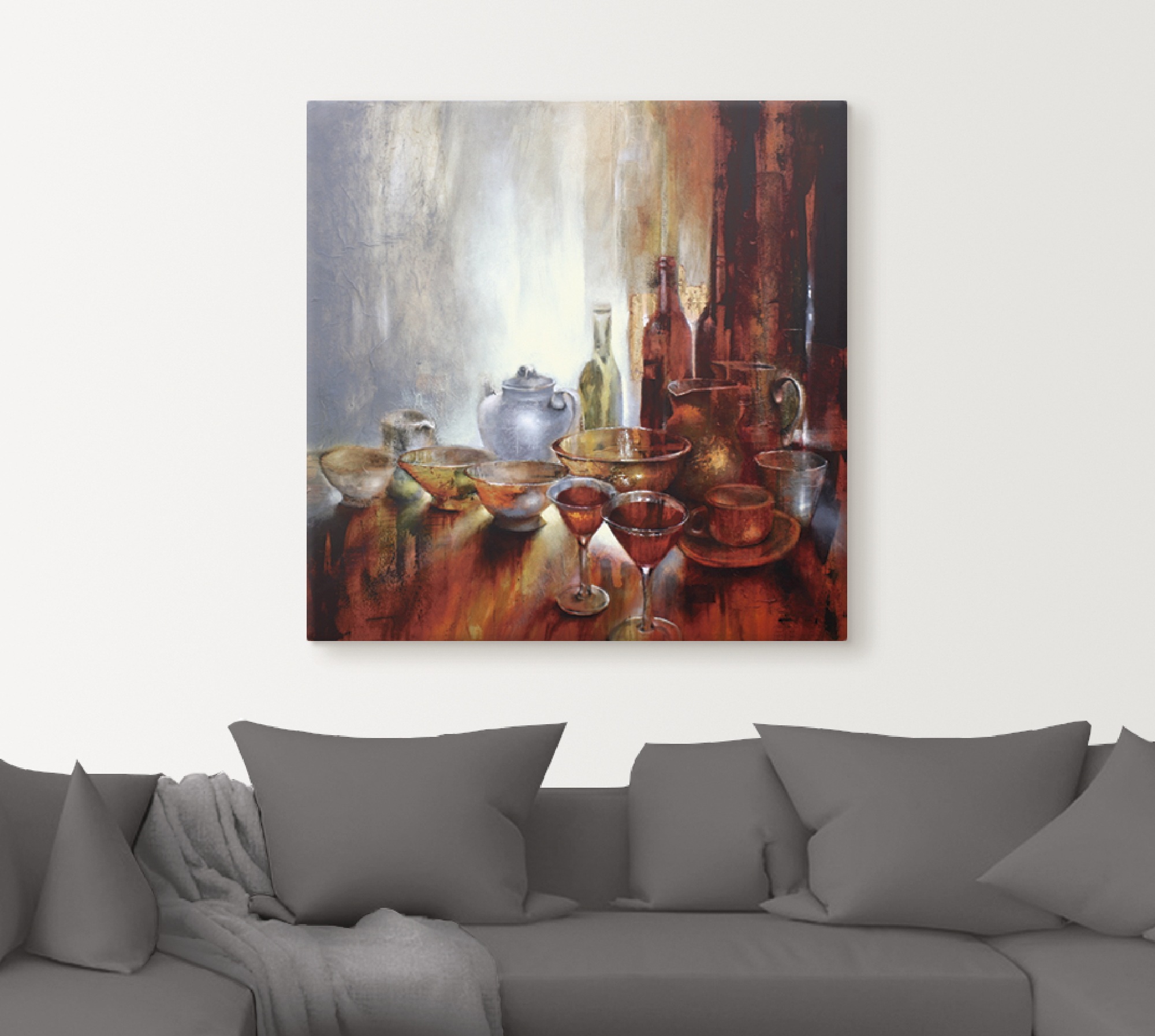 Artland Wandbild »Stillleben mit grauer Teekanne«, Geschirr & Besteck, (1 S günstig online kaufen