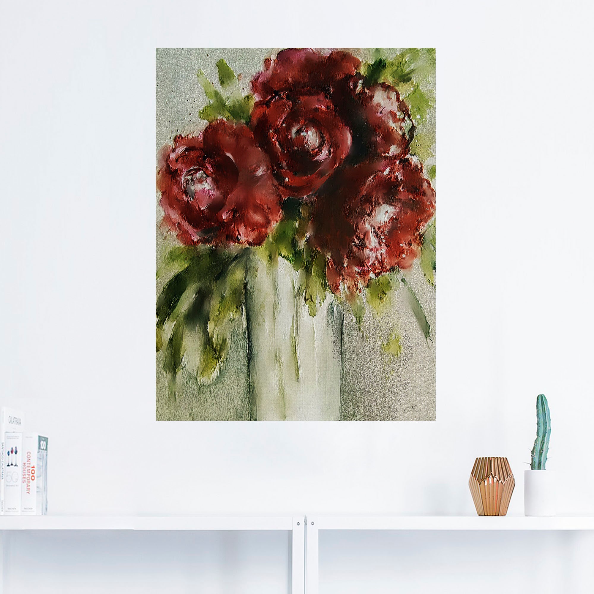 Artland Wandbild »Pfingstrosen in Vase«, Blumenbilder, (1 St.), als Alubild, Leinwandbild, Wandaufkleber oder Poster in versch. Größen