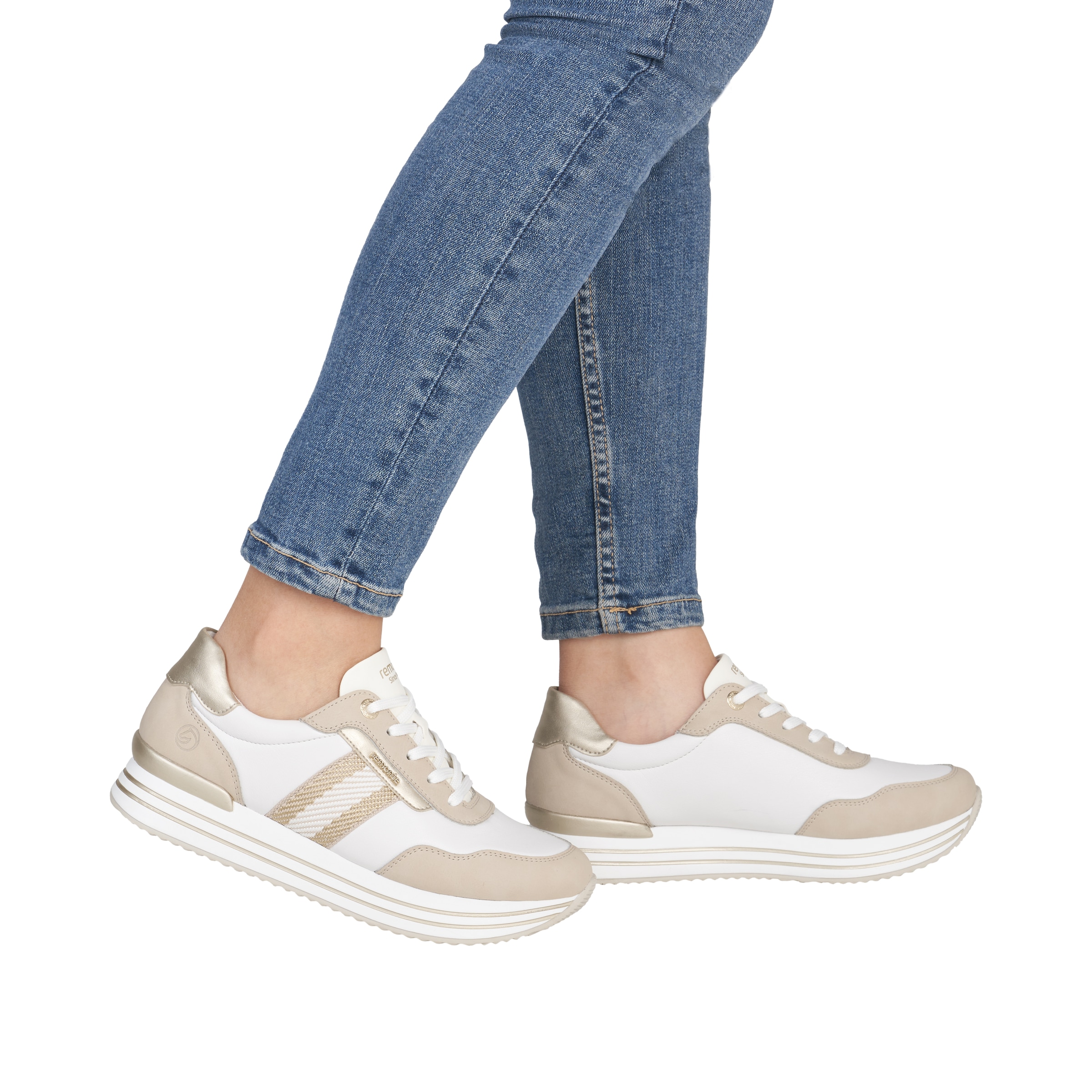 Remonte Plateausneaker  Halbschuh, Schnürschuh mit Metallicdetails und Softfußbett