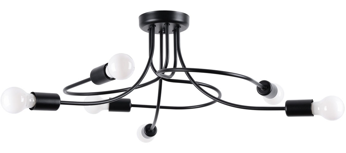 SOLLUX lighting Deckenleuchte »Kronleuchter LEVAR 6 schwarz«, 6 flammig, Le günstig online kaufen