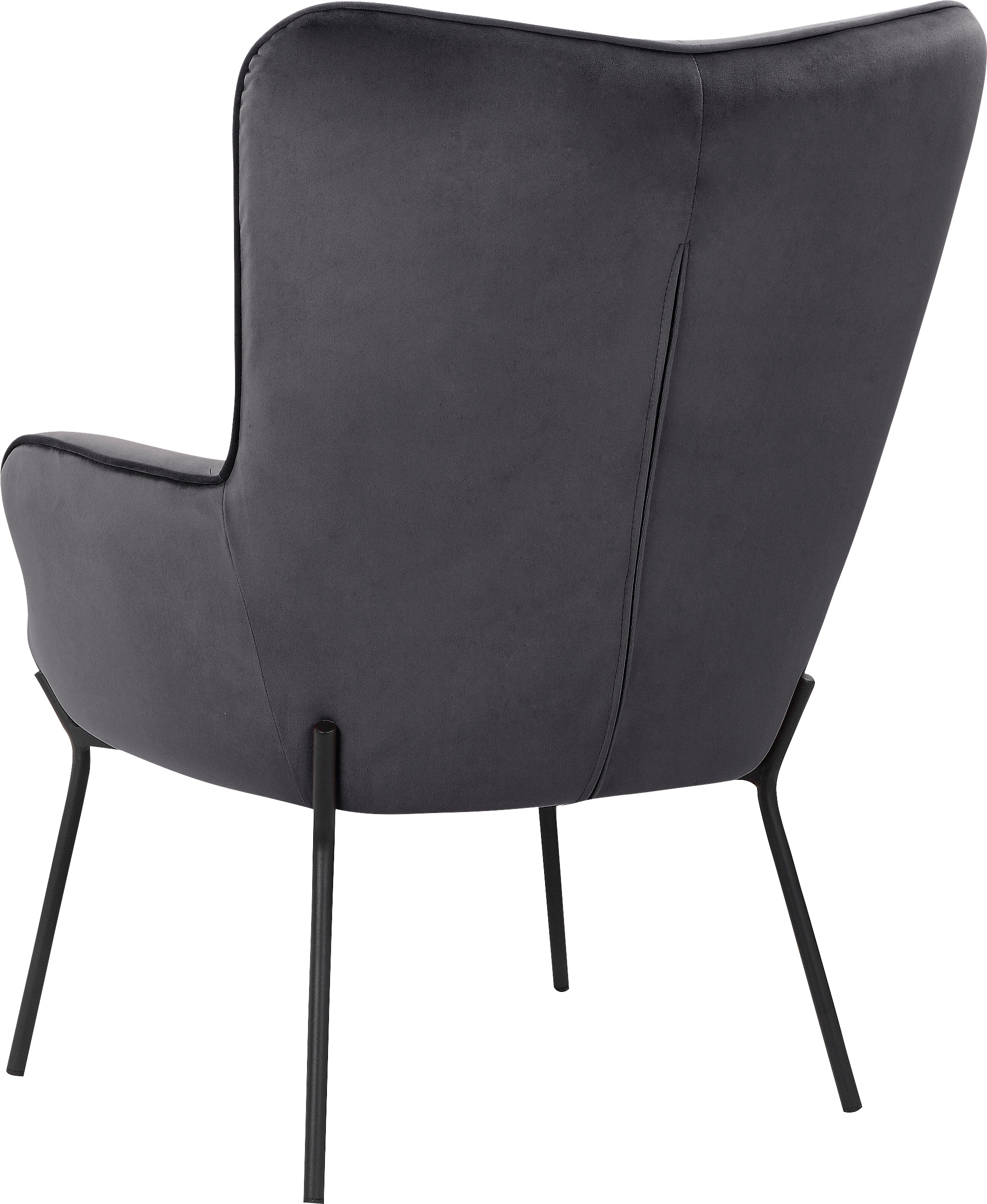 OTTO products Loungesessel »Luukas, Ohrensessel mit Metallbeinen,«, (1 St.), Stoff recyceltes Polyester, Sitz und Rücken gepolstert, Sitzhöhe 46 cm