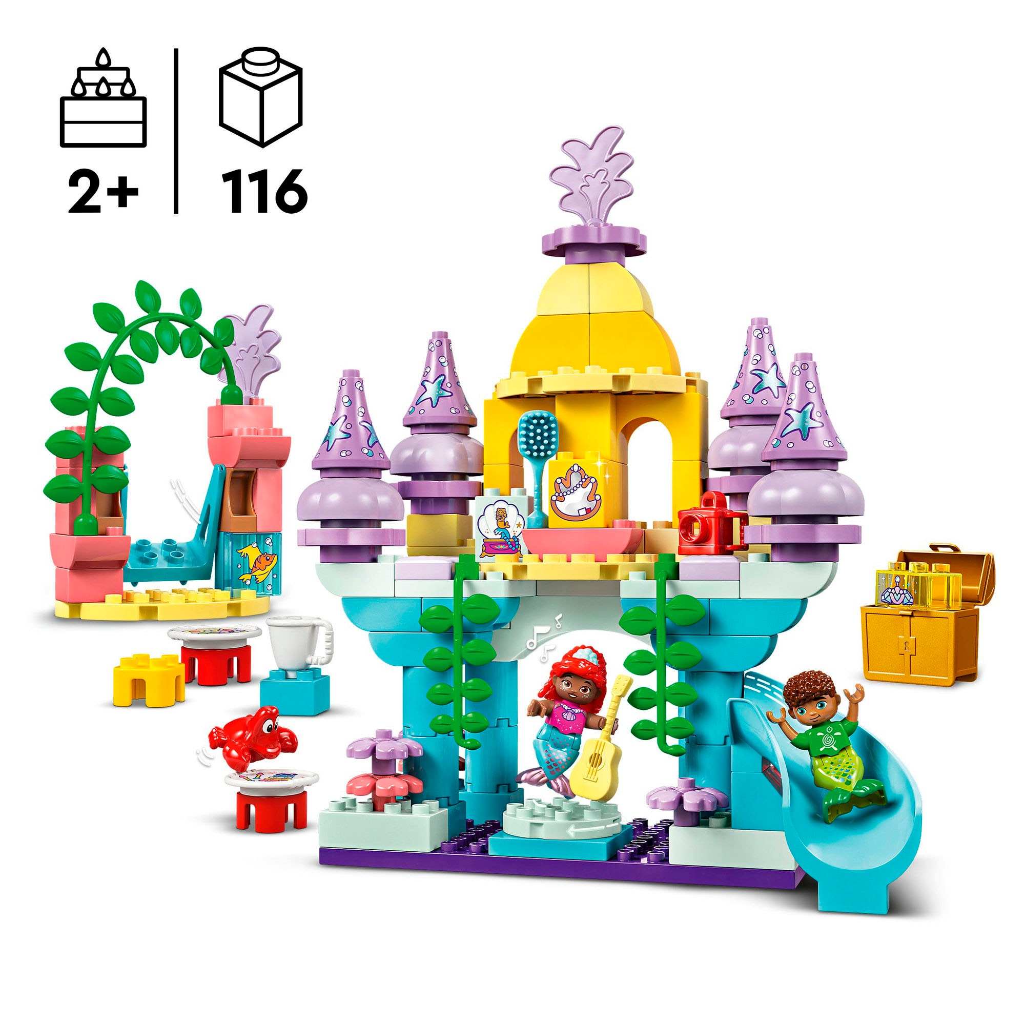 LEGO® Konstruktionsspielsteine »Arielles magischer Unterwasserpalast (10435), LEGO DUPLO Disney™«, (116 St.), Made in Europe