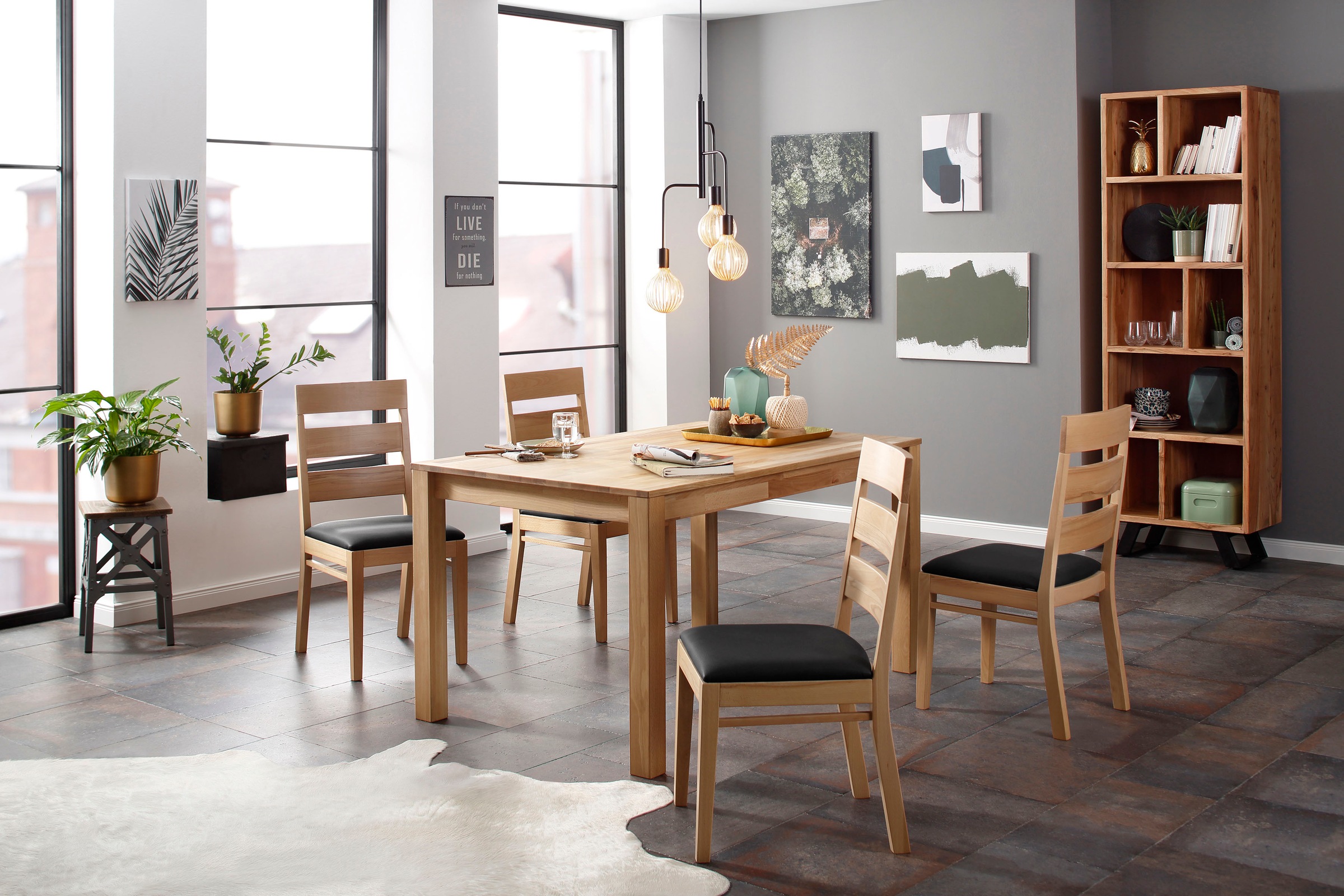 Home affaire Essgruppe »Soeren 2«, (Set, 5 tlg., Tisch 140/90 cm, 4