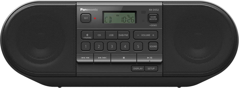 Boombox CD-«, mit Panasonic (DAB+)-UKW FM-Tuner-Digitalradio W) Rechnung RDS (Bluetooth auf 20 kaufen »RX-D552E-K