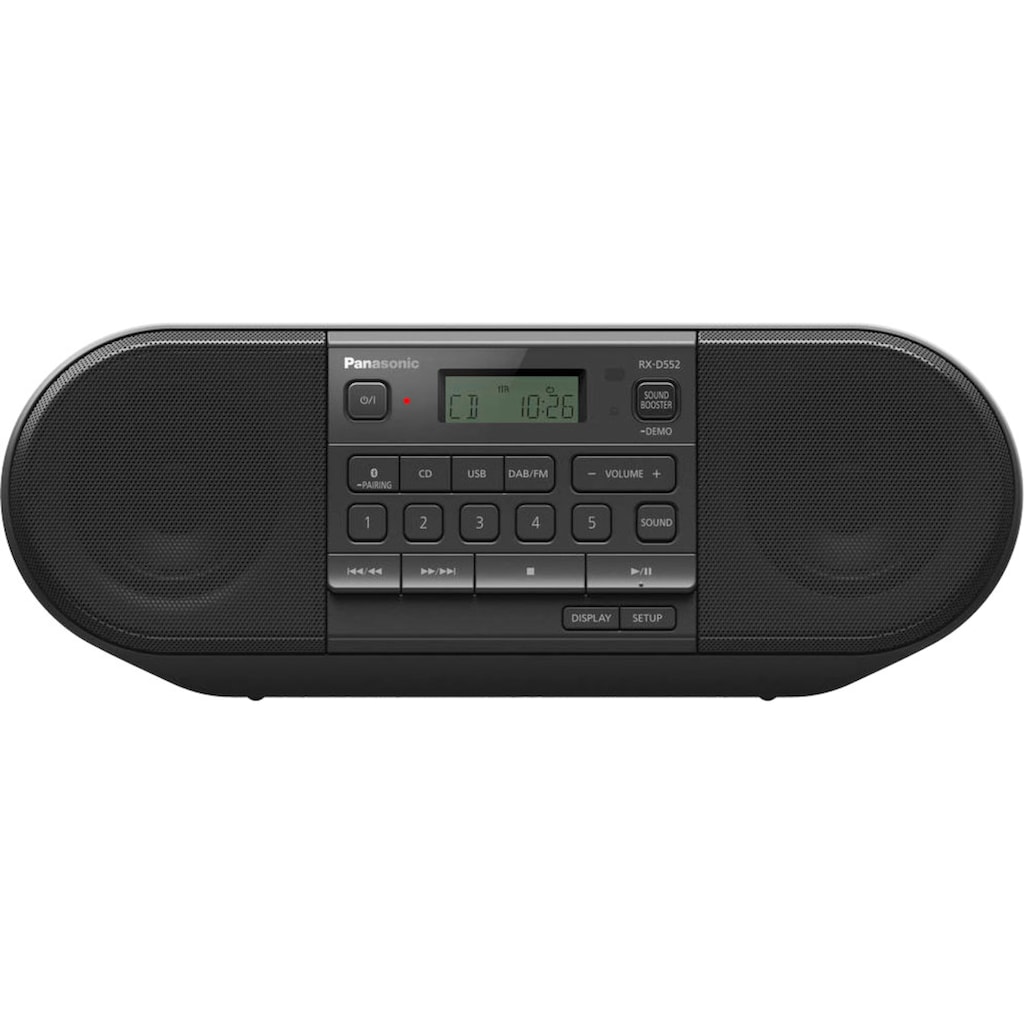 Panasonic Boombox »RX-D552E-K CD-«, (Bluetooth FM-Tuner-Digitalradio (DAB+)-UKW mit RDS 20 W)