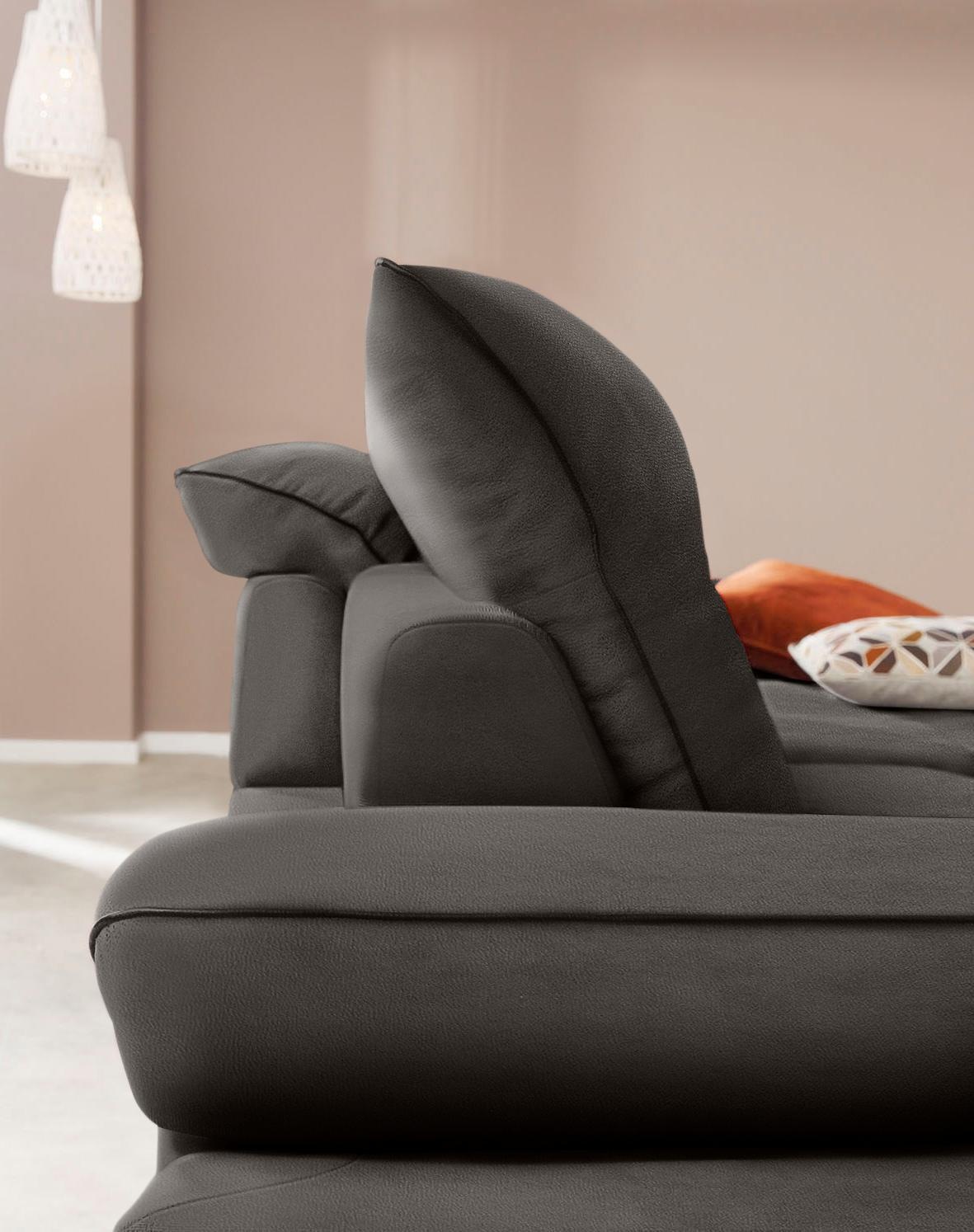W.SCHILLIG Ecksofa »enjoy&MORE, Designsofa, elegant und bequem, L-Form«, Sitztiefenverstellung, Füße bronze pulverbeschichtet, Breite 294 cm