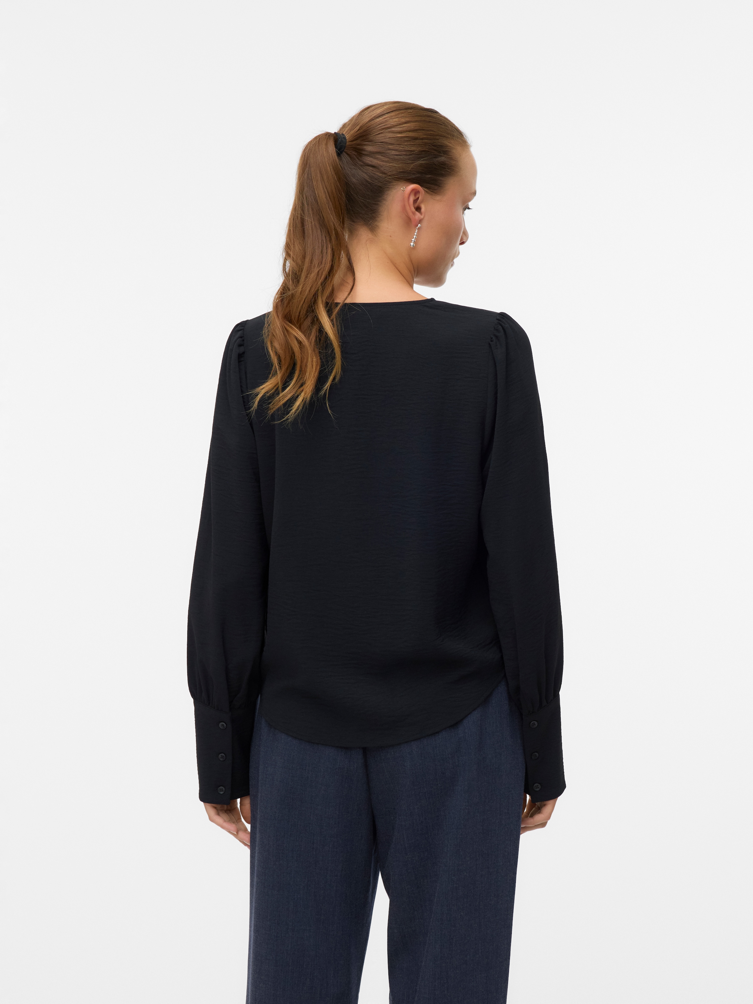 Vero Moda Langarmbluse »VMESME LS V-NECK TOP WVN GA«