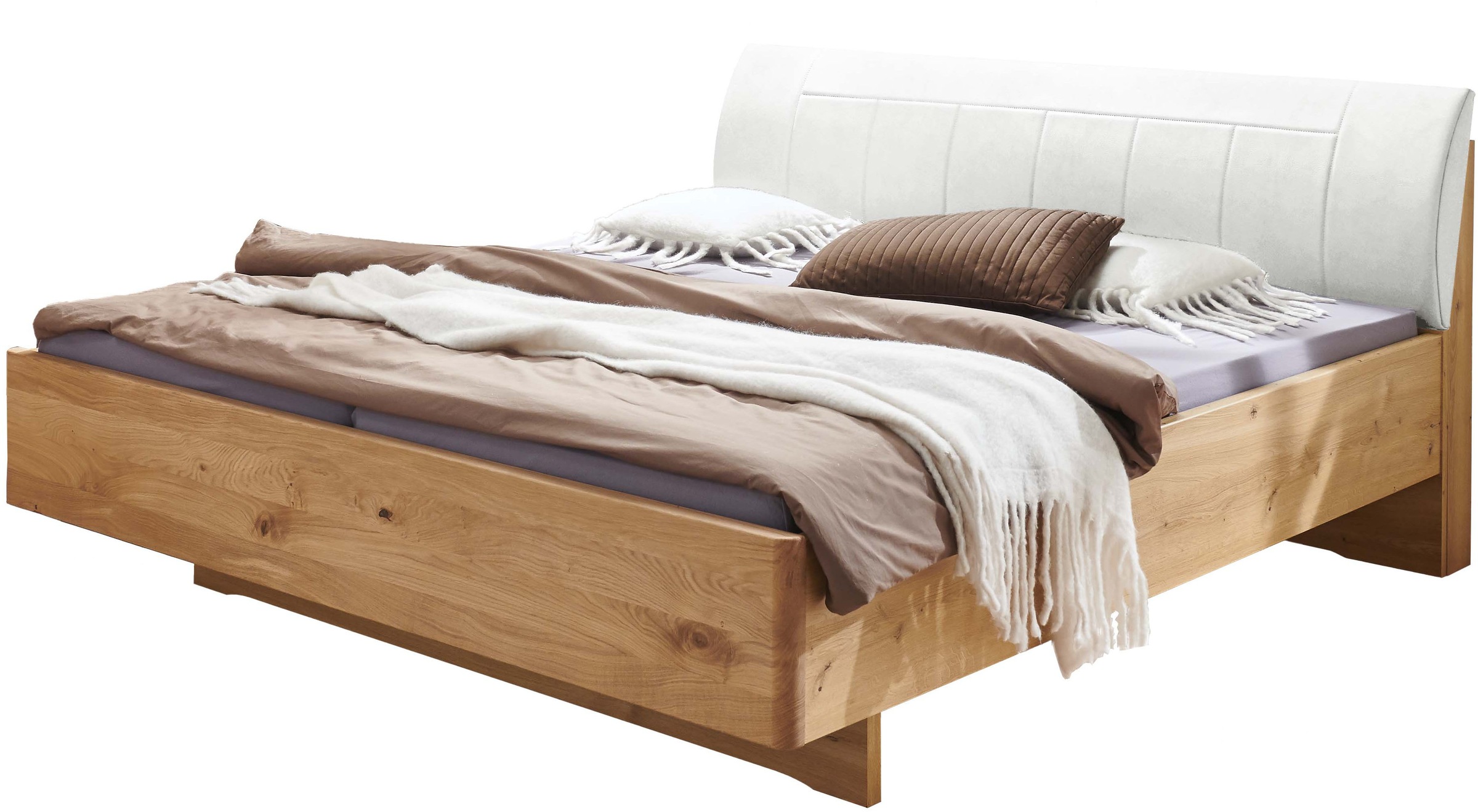 WIEMANN Holzbett »Cardiff, Bettgestell, Bettrahmen, teilmassiv, mit Polsterkopfteil« Belastbarkeit 110/220 Kg, 4-fache höhenverstellbar, MADE IN...