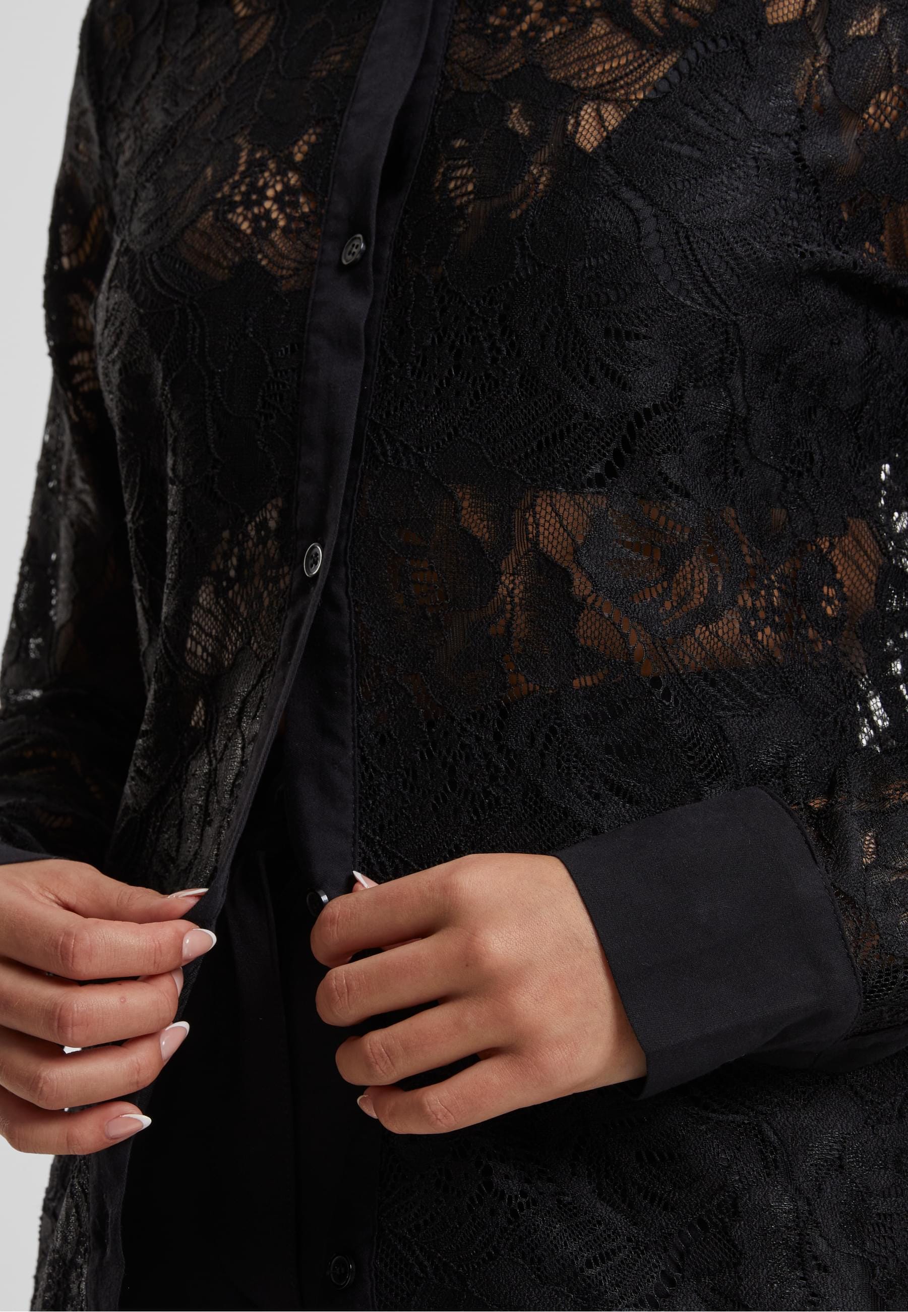 URBAN CLASSICS Klassische Bluse »Urban Classics Ladies Lace Blouse«