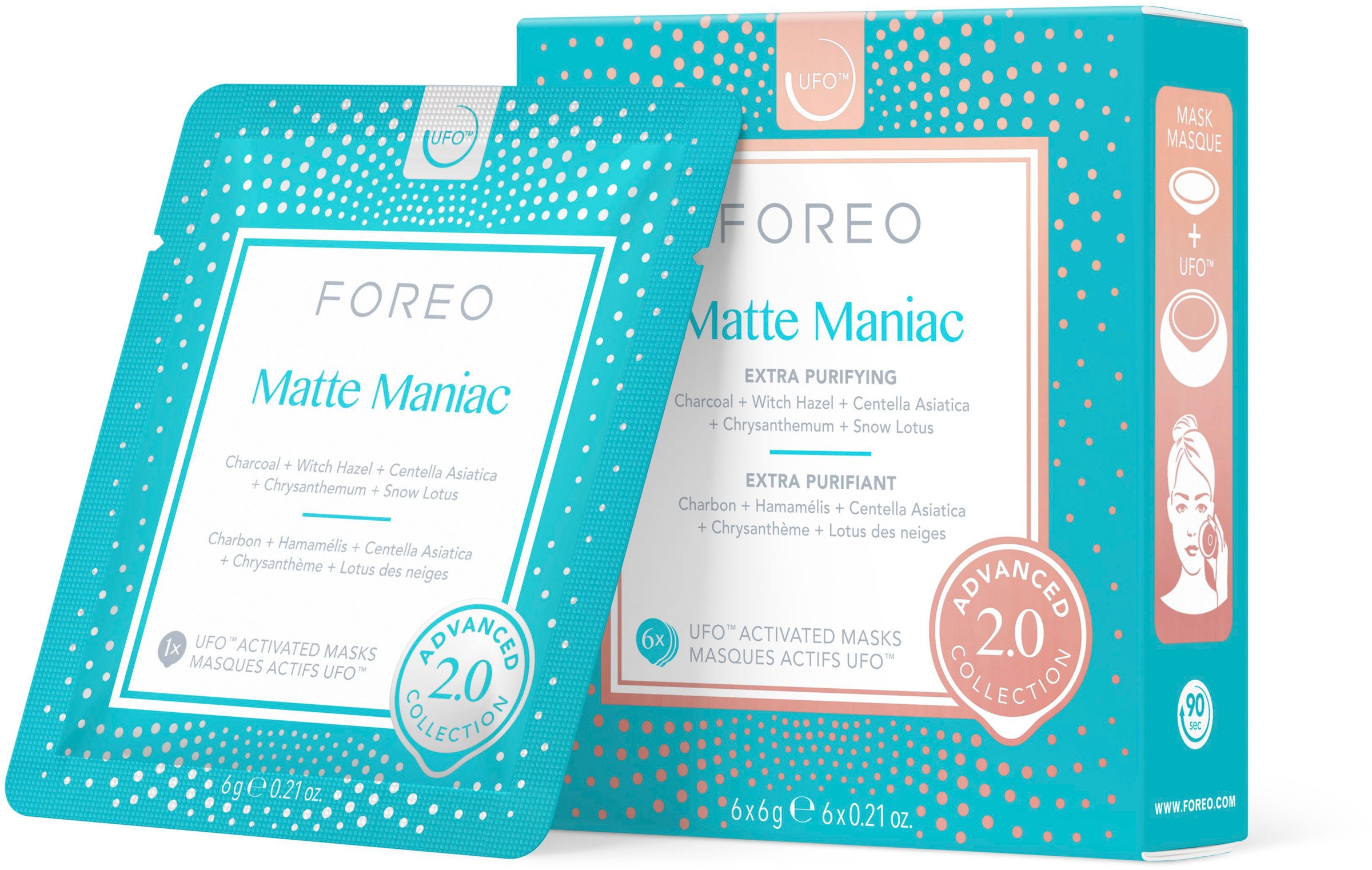 Bild von FOREO Gesichtsmaske »UFO™ Mask Matte Maniac 2.0«, (Packung, 6 tlg.), komptibel mit UFO™ & UFO™ mini