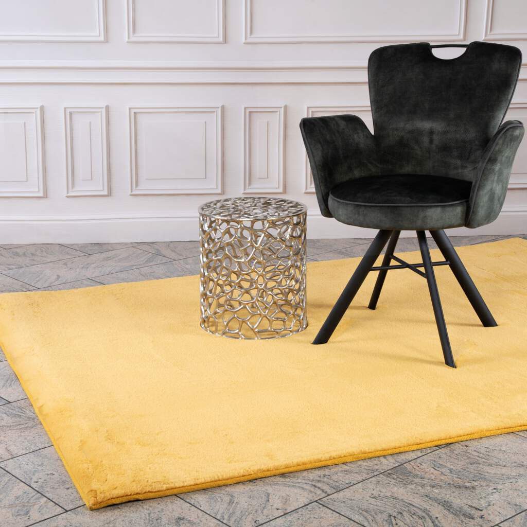 Carpet City Hochflor-Teppich »TOPIA 400«, rechteckig, 21 mm Höhe, Kunstfell-Teppich mit Kaninchenfell-Optik, Haptik, Schlafzimmer