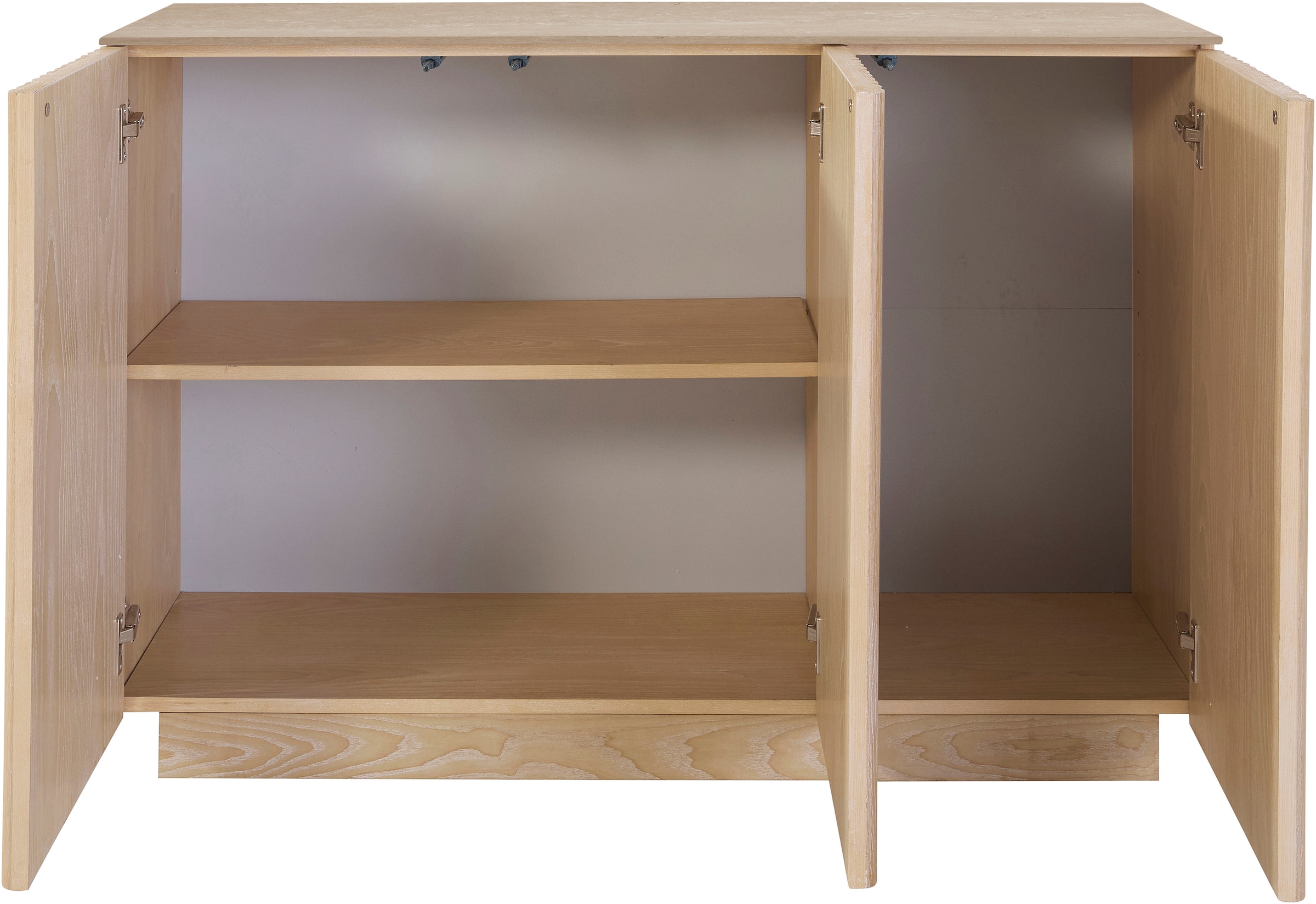 homsy by Ana Johnson Sideboard »Solva« Holzoptik aus Esche, geriffelte Front, Keramikplatte, Breite 119 cm