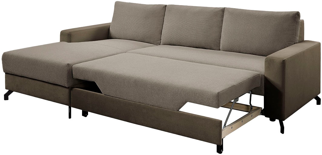 exxpo - sofa fashion Ecksofa »Quattro L-Form, B/T: 247/162 cm«, wahlweise mit Bettfunktion, Bettkasten