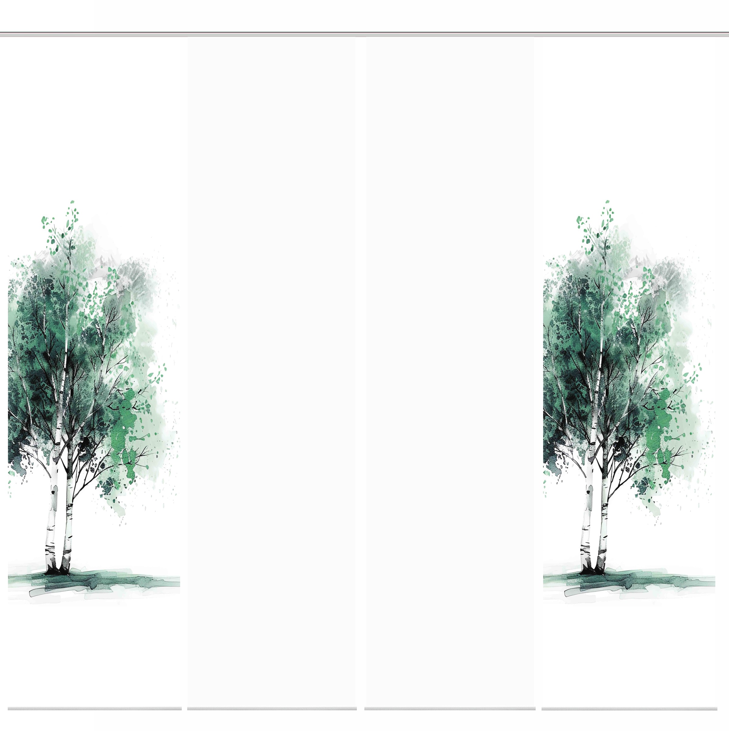 HOME WOHNIDEEN Schiebegardine »TREE« Paneelwagen 4 Stk. tlg. Schiebewand Seidenoptik, SET, Digitaldruck