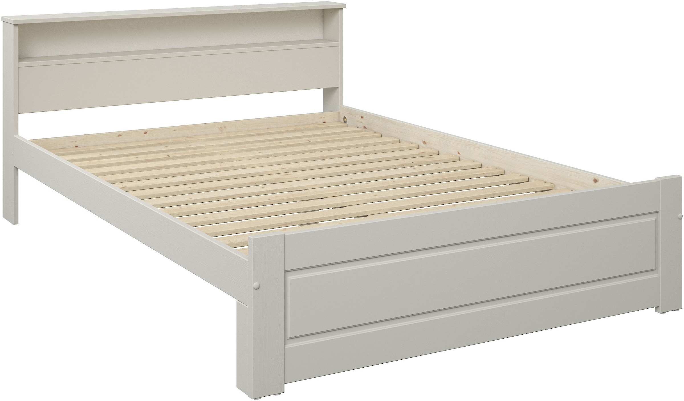 OTTO home Massivholzbett »FLAVION,  Jugendbett, Stauraum, FSC® zertifizierte Kiefer« Breite: 90, 140, 180,  Qualitätsprodukt, Regal, Kassettenoptik, Schublade optional