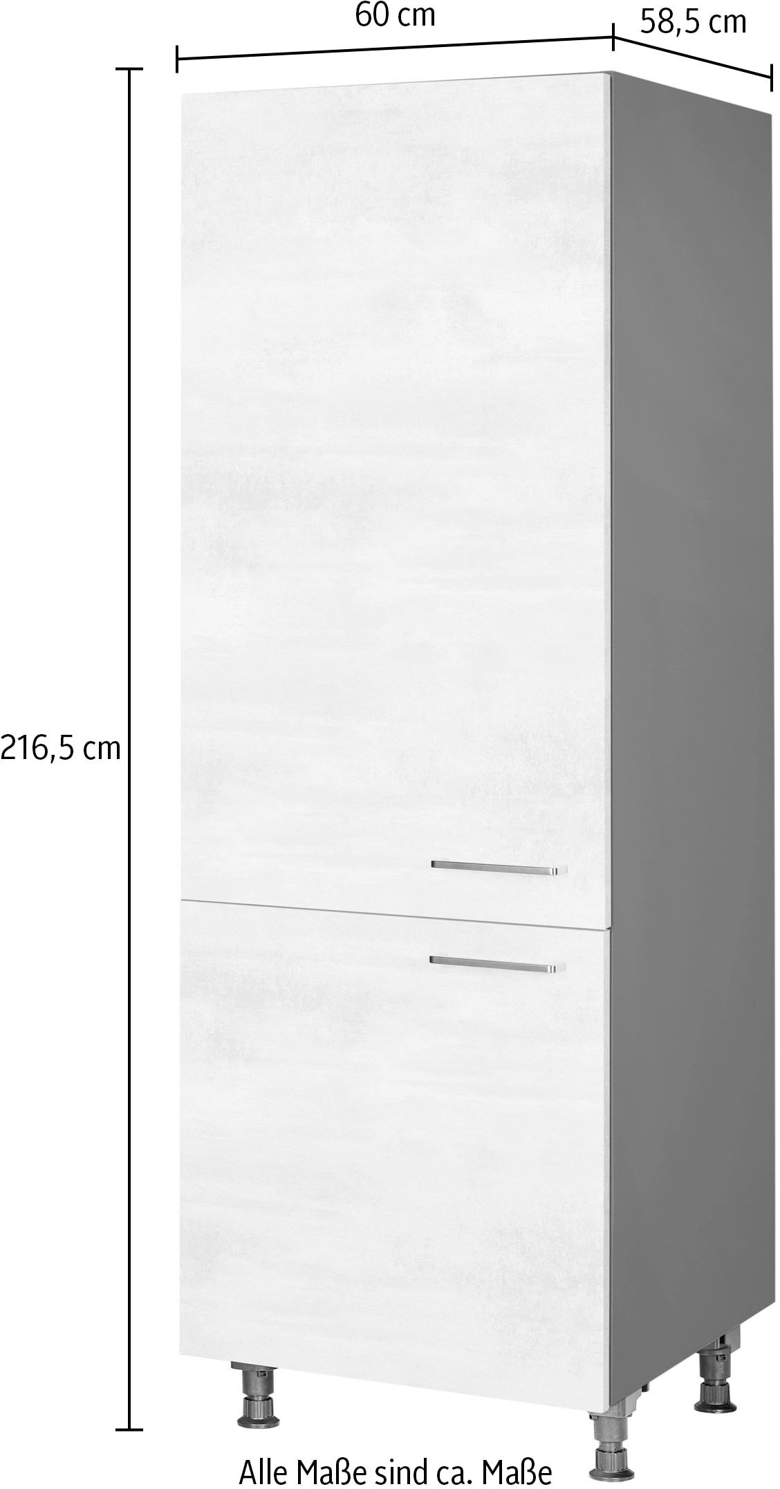 nobilia® Kühlumbauschrank »"Riva", mit zwei Türen und zusätzlichem Einlegeboden,«, vormontiert, Ausrichtung wählbar, Breite/Höhe: 60/216,6 cm
