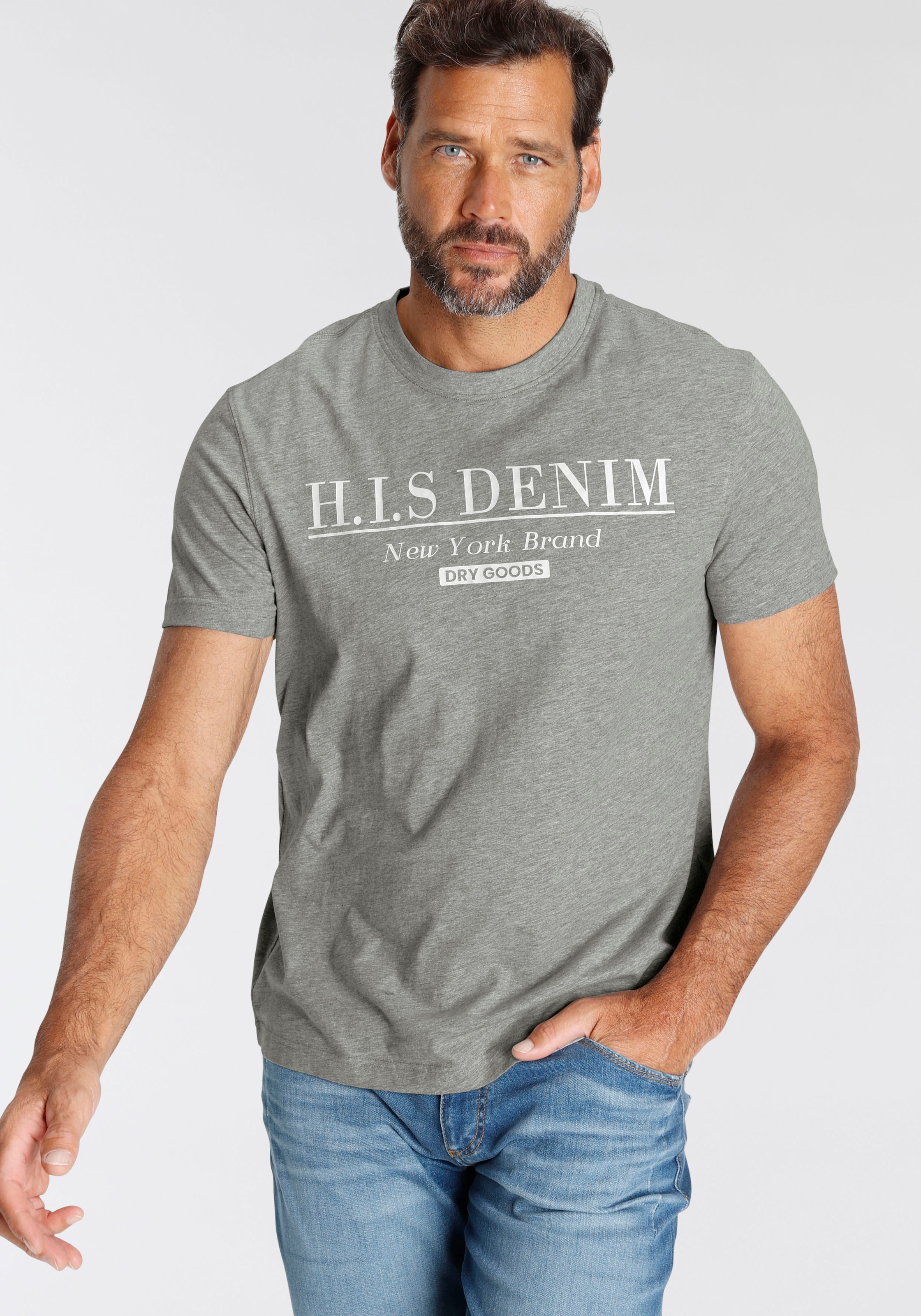 mit vorne bestellen T-Shirt, Logo-Print H.I.S