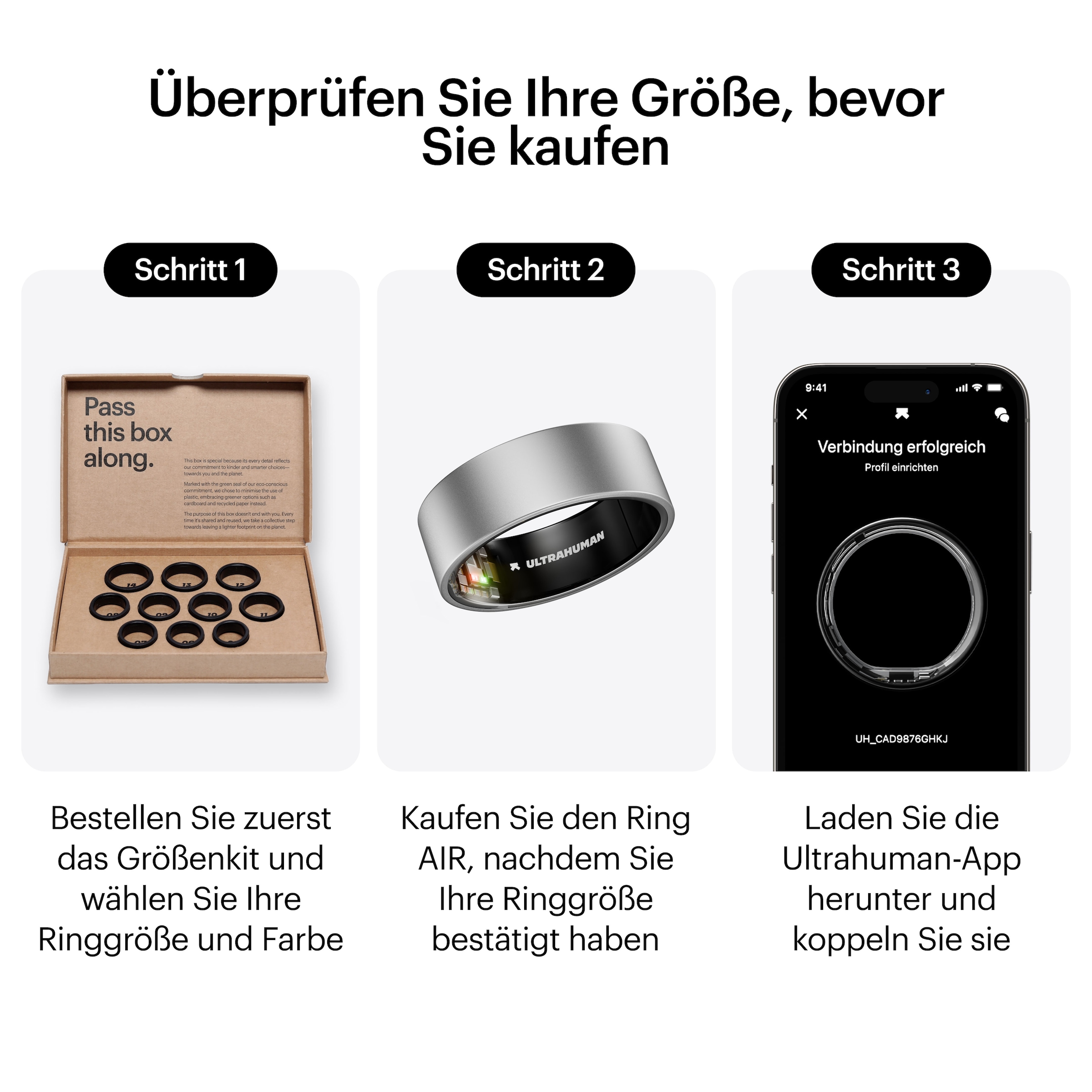Ultrahuman Activity Tracker »Smartring AIR - Größe 7« Schlaf- und Fitness-Tracker für Frauen und Männer