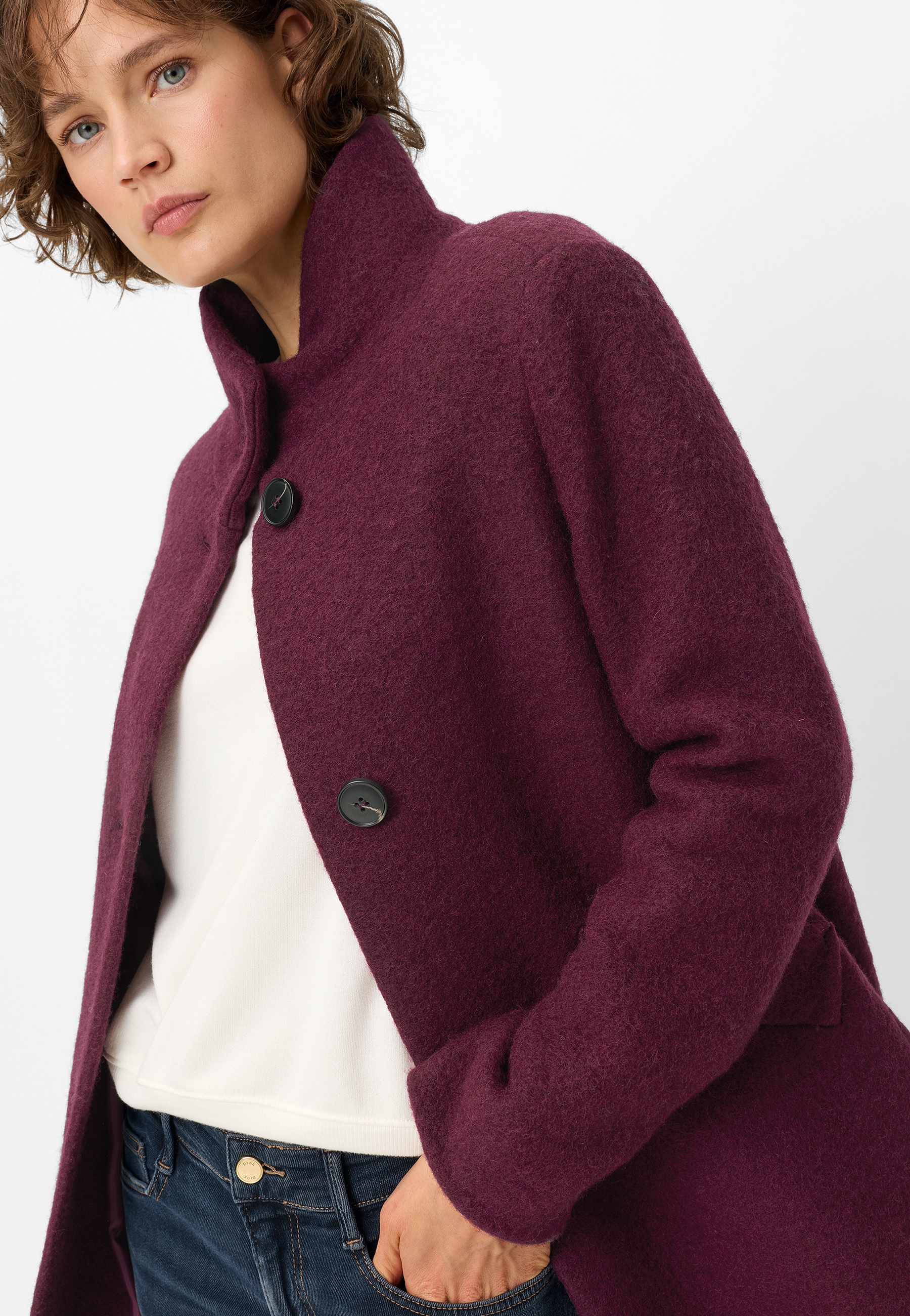 Fuchs Schmitt Wollmantel Stehkragen, Regular Fit, Wollmix
