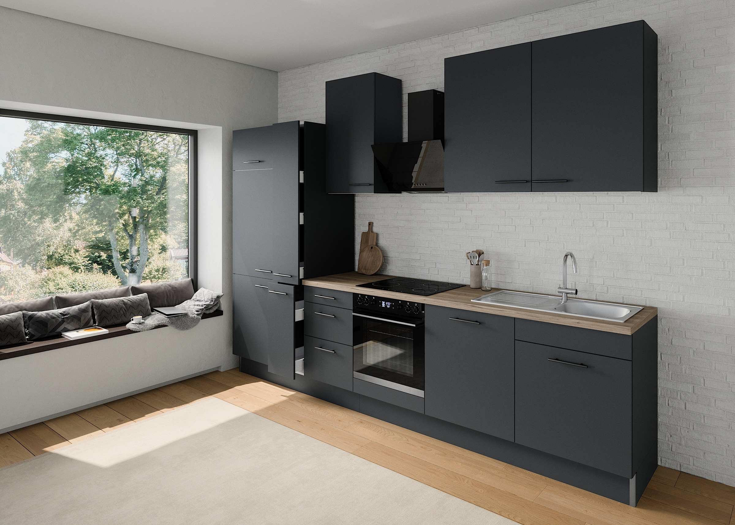 OPTIFIT Küchenzeile »Fiona«, Breite 320 cm, mit Hanseatic-E-Geräten,in Premium oder Basic