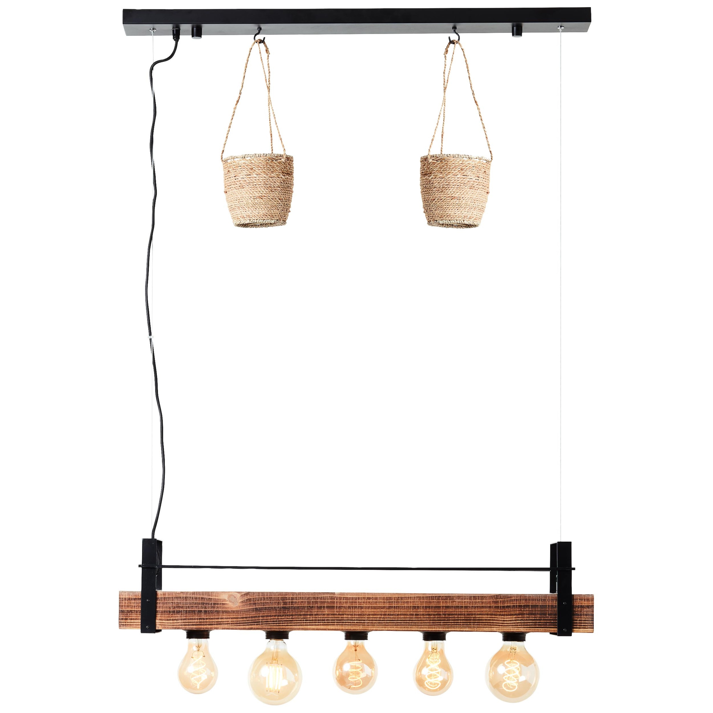 Brilliant Pendelleuchte »Bankwood«, 5 flammig, Leuchtmittel E27   ohne Leuc günstig online kaufen