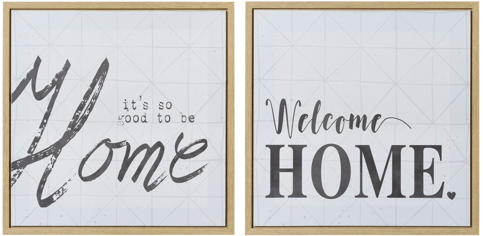 Creativ home Bild mit Rahmen »Deko-Bild HOME« 2 Stk. tlg. in quadratischer günstig online kaufen