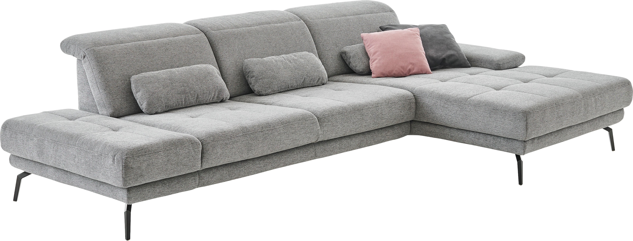 Die PlanBar Ecksofa »MP-IN20126 L-Form mit Federkern-Polsterung« mit Kopfteilverstellung, optional Sitztiefen- & Armteilverstellung