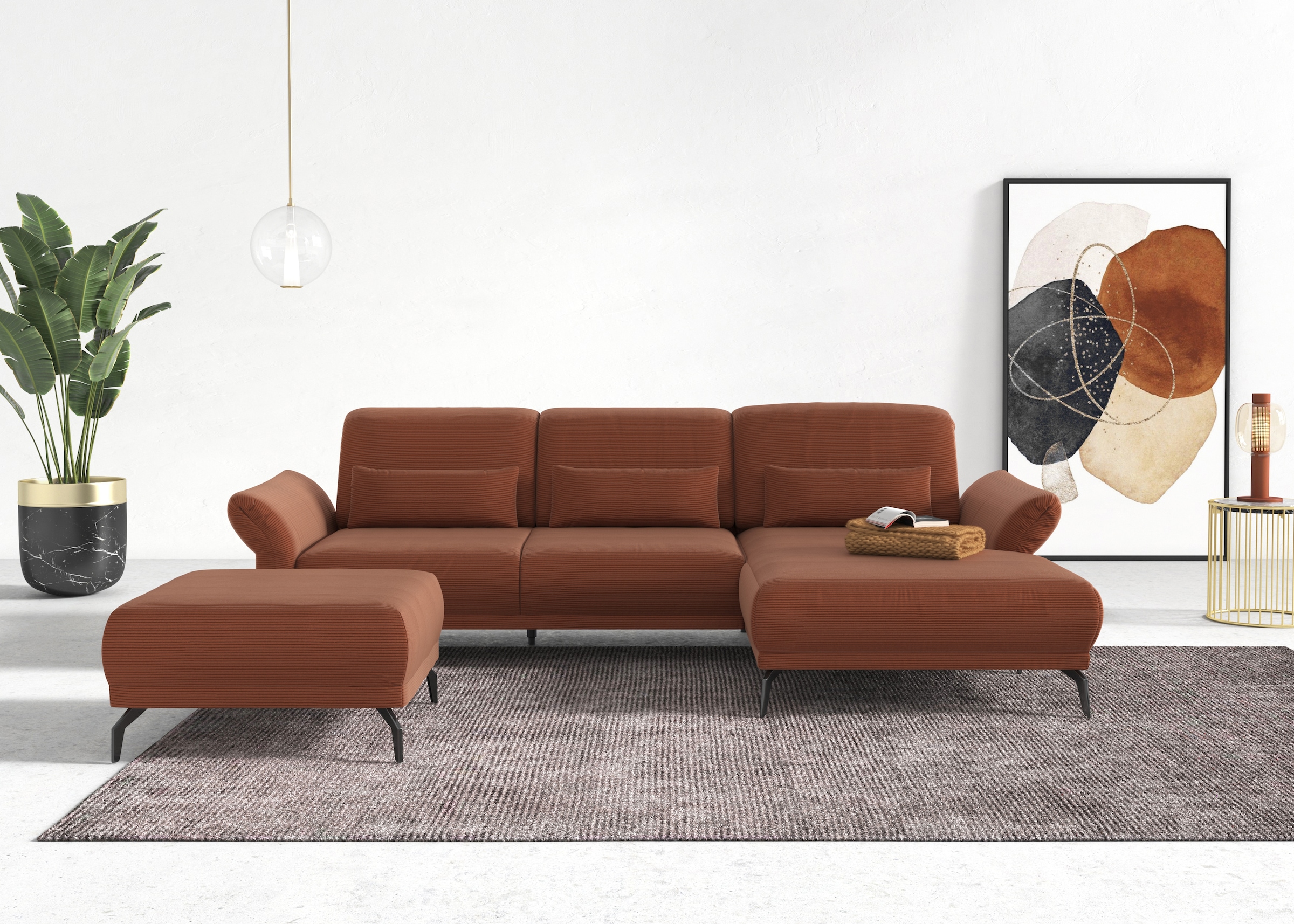 INOSIGN Ecksofa »Coco L-Form« Sitztiefen-, Arm- und Kopfteilverstellung, Co günstig online kaufen
