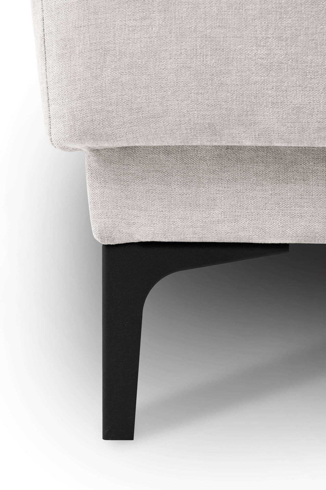 Places of Style Ecksofa »Polsterecke Oland, Struktur, Flachgewebe, Luxus-Microfaser, Boucle«, L-Form, 289 cm, Wellenunterfederung, Skandi-Design, Metallfüße