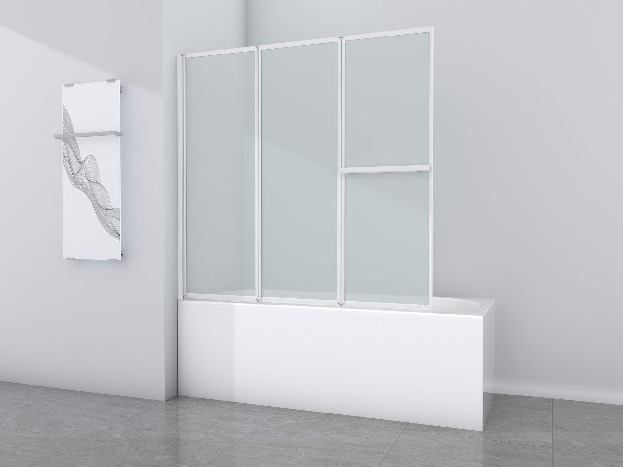 Marwell Badewannenfaltwand »White Light« weißes Aluminiumprofil, 3-flügelig