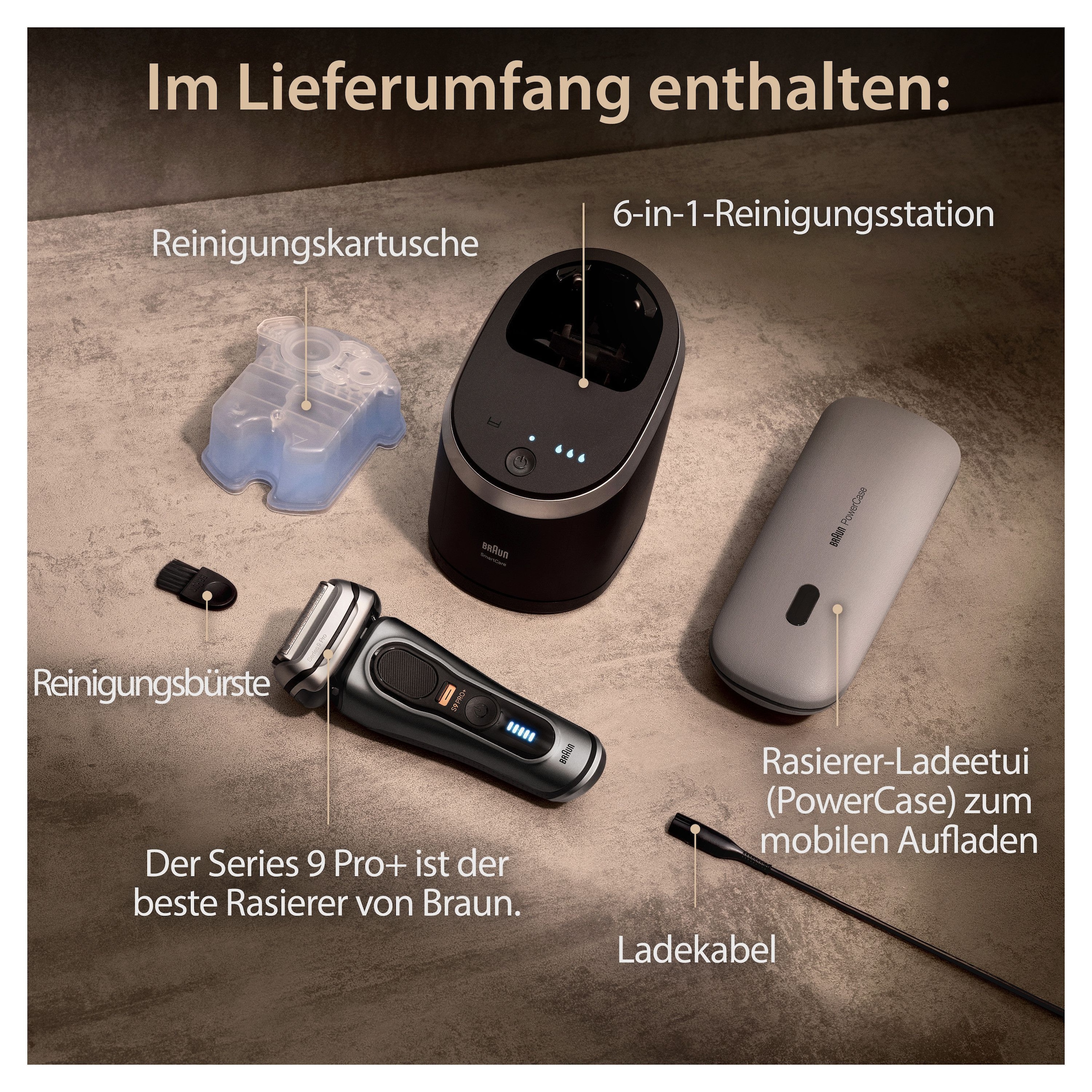 Braun Elektrorasierer »Series 9 Pro+ 9575cc«, Reinigungsstation, Precision ProTrimmer