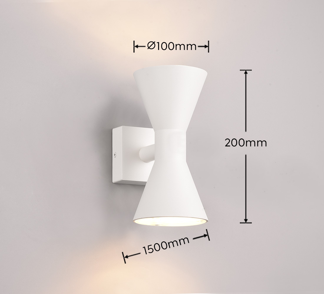 TRIO Leuchten Außen-Wandleuchte »ARDAS, up-and-down Licht Fassadenleuchte, exkl 2x GU10 max 10W, IP44«, 2 flammig, Leuchtmittel GU10 | Leuchtmittel wechselbar, Outdoor Wandlampe in Sanduhr-Form, für Garten Terrasse Haustür Lampe
