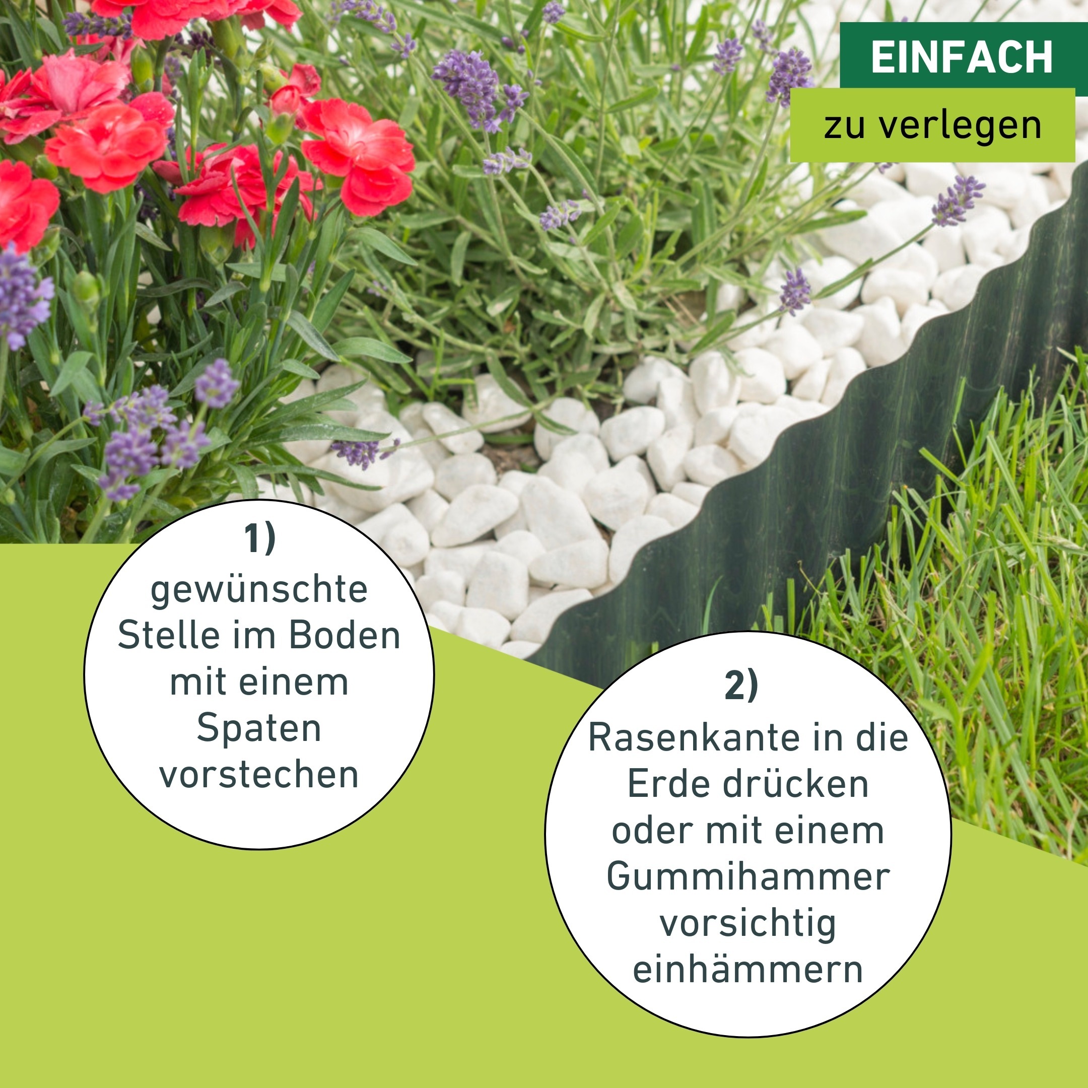 Windhager Rasenkante »zur Einfassung von Rasenflächen, anthrazit« langlebige Beeteinfassung, erhältlich in 15 x 9 m oder 20 x 9 m
