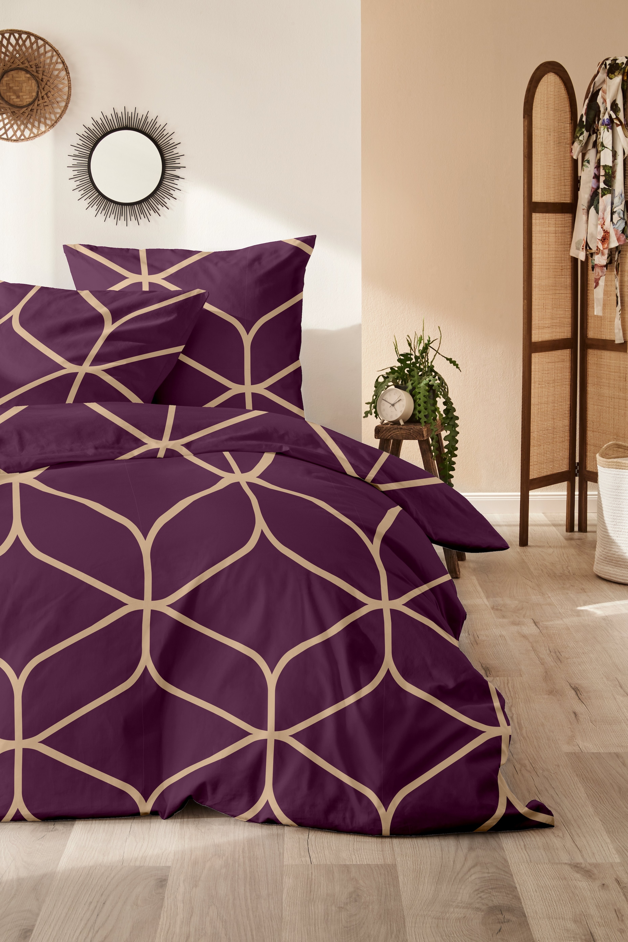 Primera Bettwäsche »Edelflanell-Bettwäsche Novel« 2 Stk. mit modernem Muster