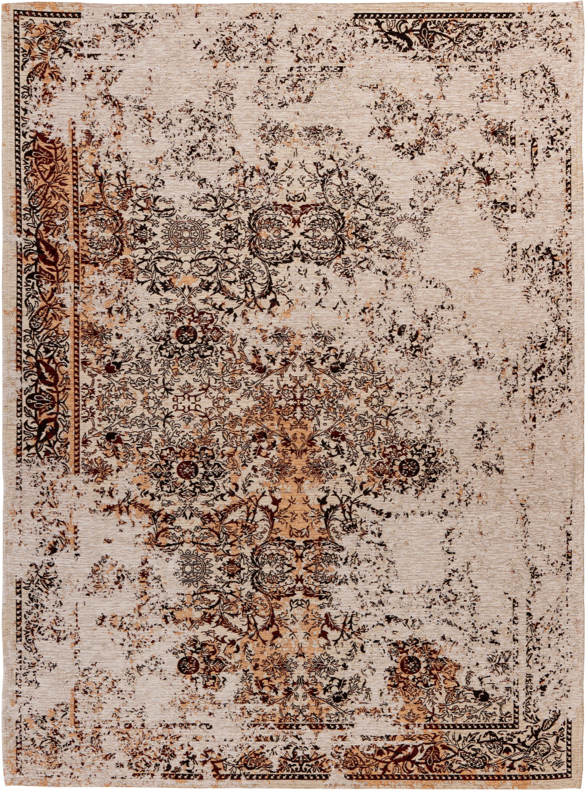 Padiro Teppich »Charme 725«, rechteckig, 5 mm Höhe, Chenille Flachgewebe im Vintage Stil