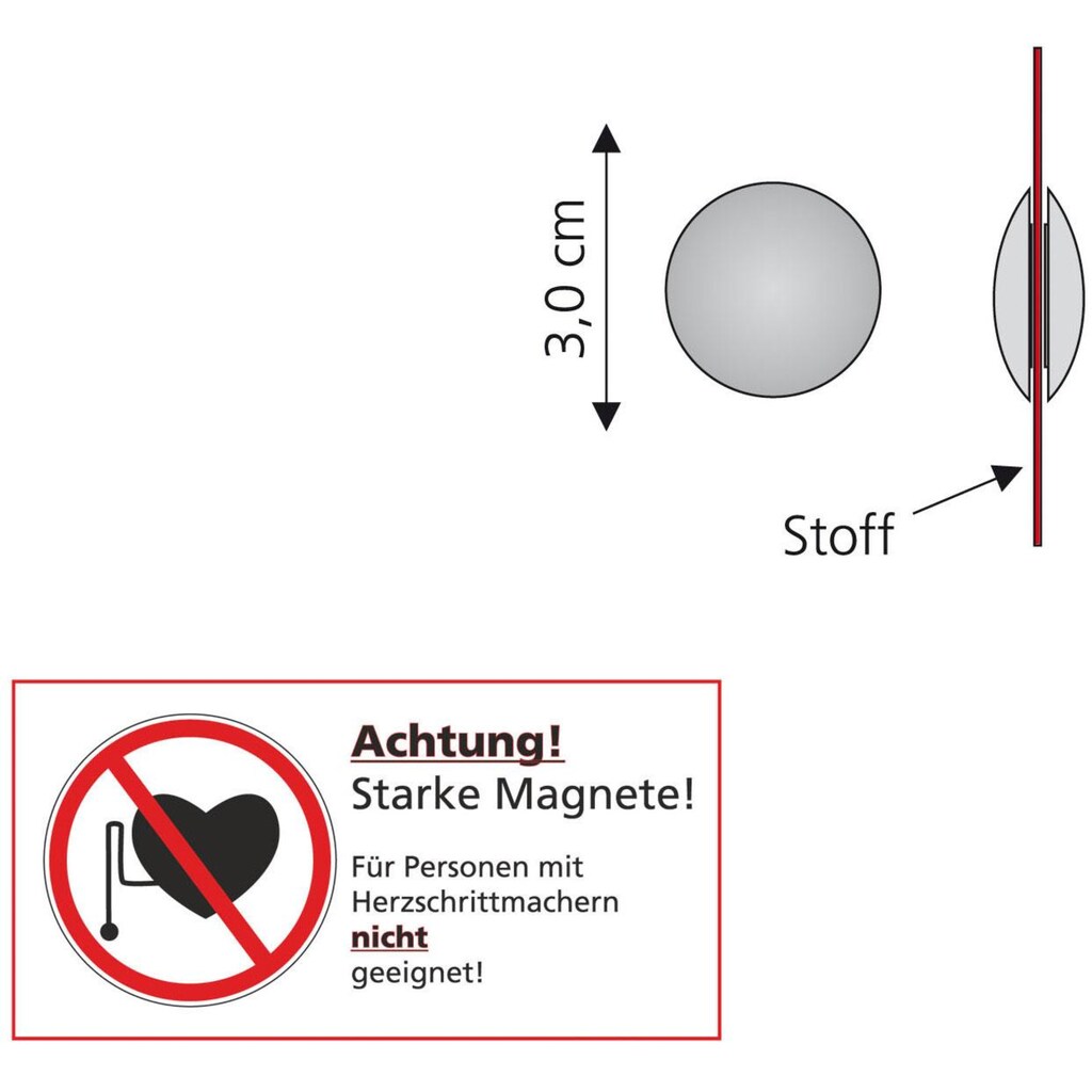 Liedeco Dekomagnet, (Packung, 2 St.)