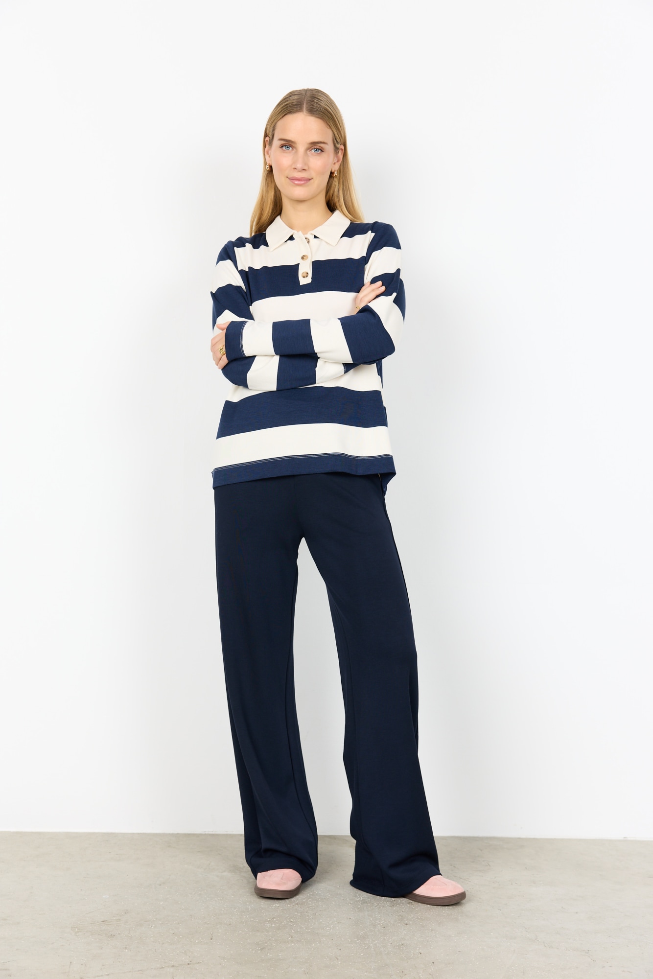 soyaconcept Langarm-Poloshirt »SC-BARNI 48« aus Viskosemischung mit Modal, Polyester und Elasthan, Regular Fit