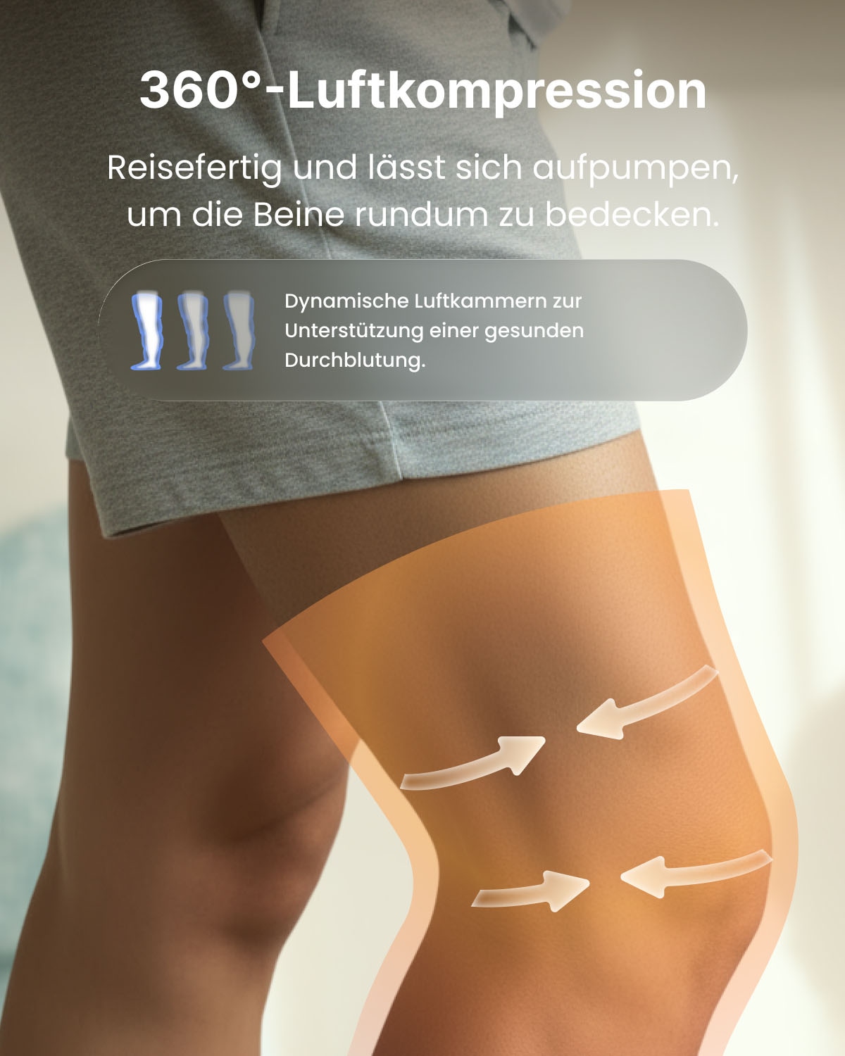 Renpho Massagegerät »Aeria Boot Thermal« 360°-Luftdruck Beine/Füße, 19 Modi, 8 Stufen, Wärme, Akku