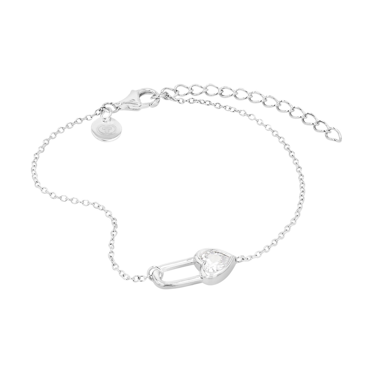 TOM TAILOR Silberarmband »Sicherheitsnadel-Optik« mit Zirkonia (synth.)