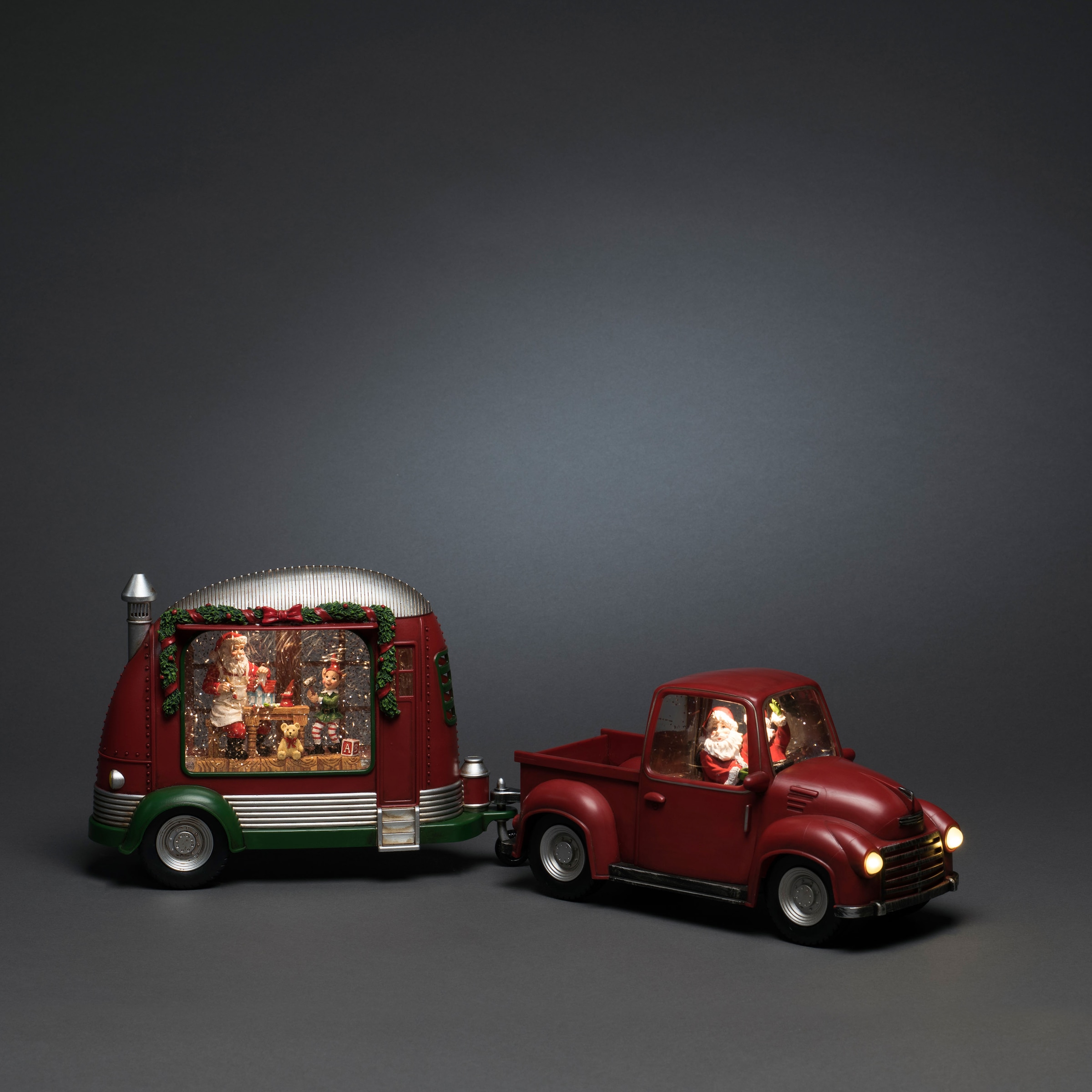 KONSTSMIDE LED Laterne »Karavan«, 1 flammig-flammig, wassergefüllt,  Weihnachtsmann repariert Spielsachen auf Raten bestellen