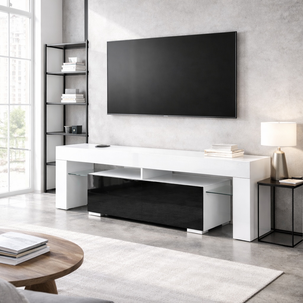 OTTO home Lowboard »MONICA, TV-Board, TV-Kommode, TV-Schrank, TV-Unterschrank, TV-Möbel« Modernes Hochglanz TV-Board in 2 Farben, grifflos mit Push-to-Open