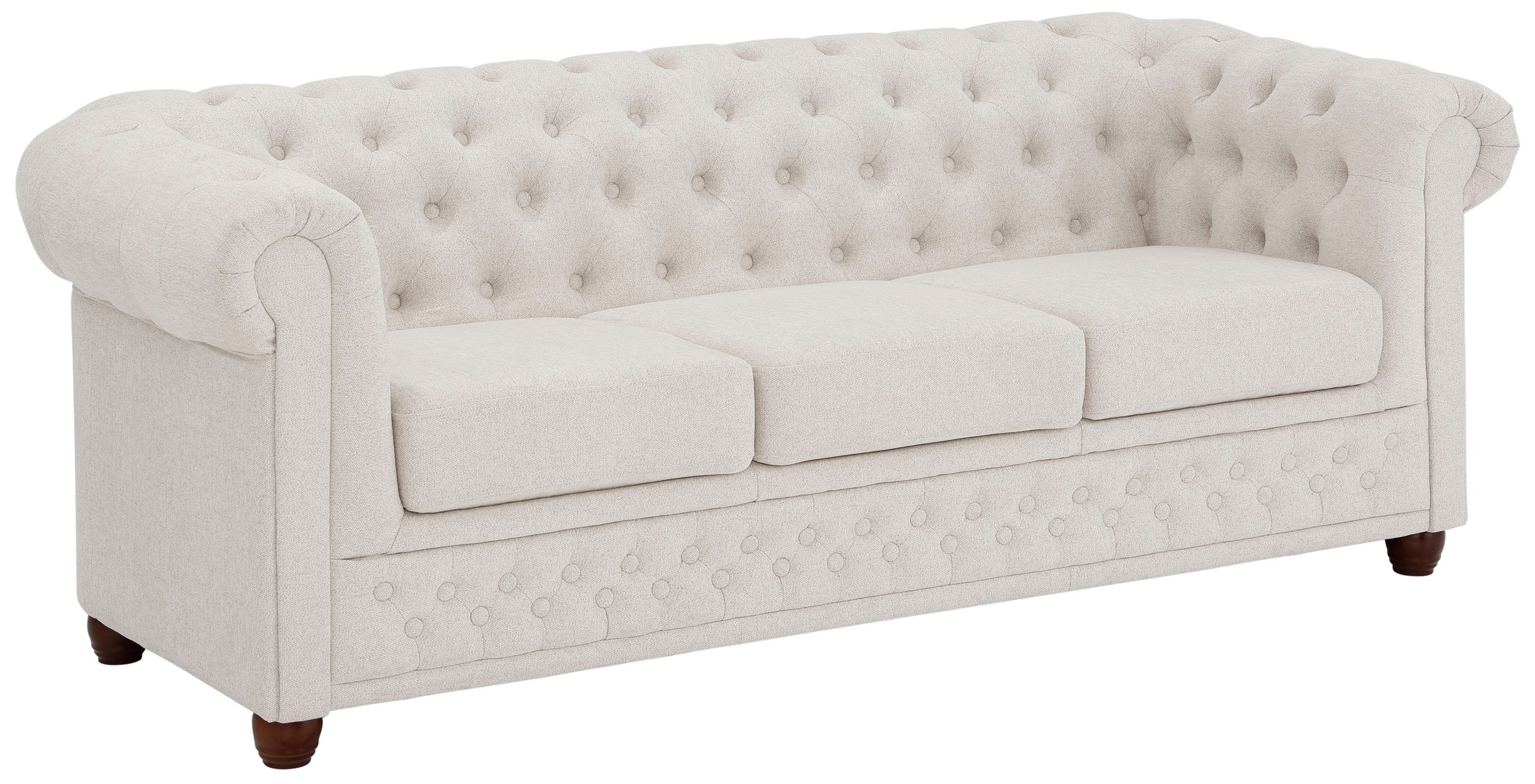 Home affaire Chesterfield-Sofa »New Castle«, mit hochwertiger Knopfheftung in Chesterfield-Design, B/T/H: 203/86/72