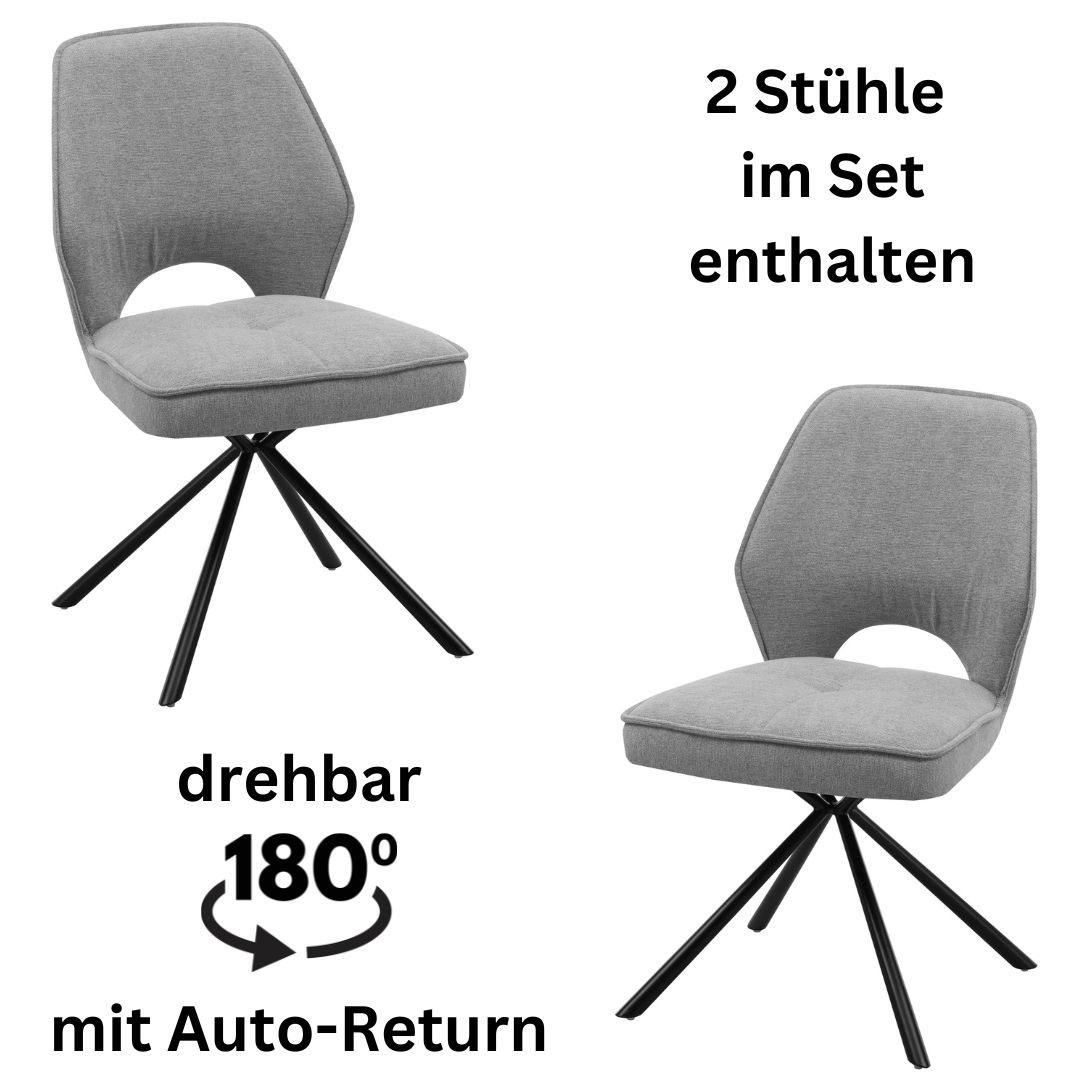 Stolkom Polsterstuhl "Nele" Set, 2 tlg. 180 grad drehbar mit Auto-Return günstig online kaufen