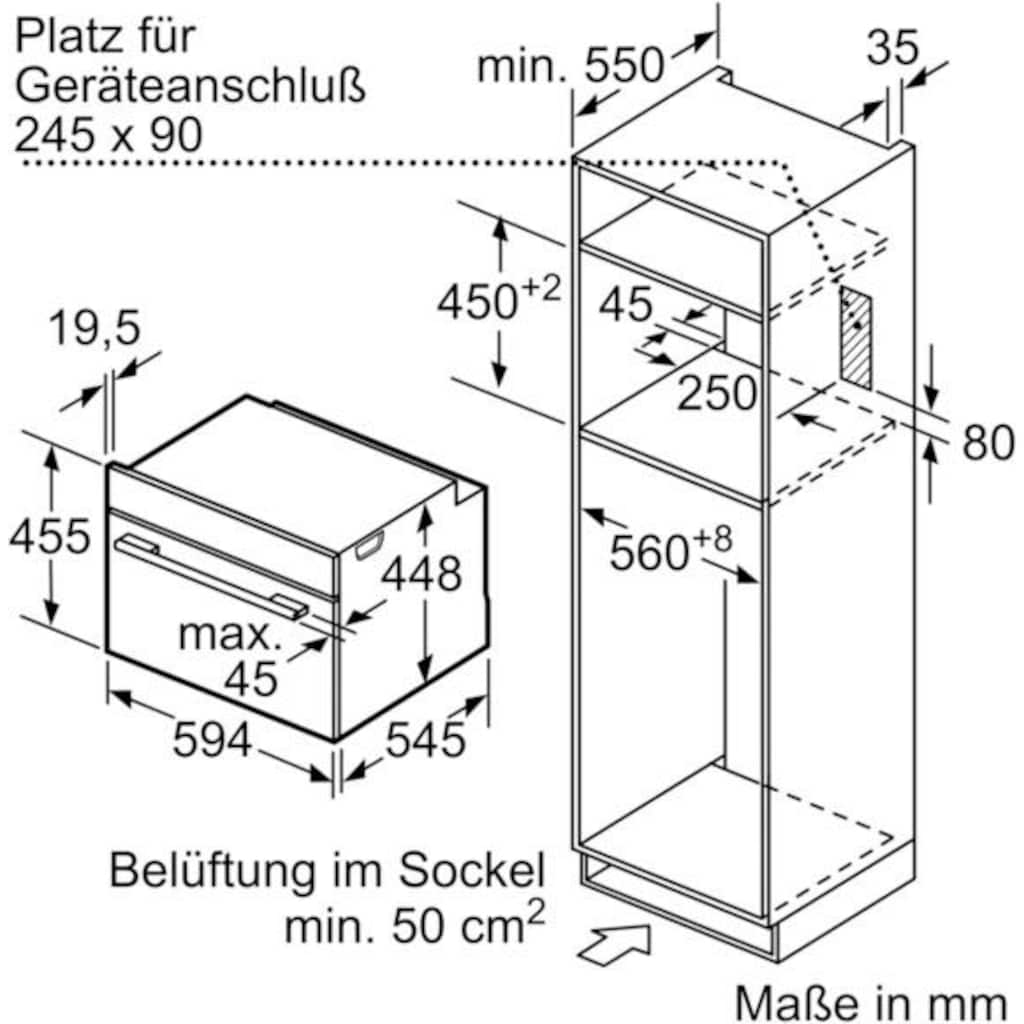 SIEMENS Einbau-Mikrowelle »CF634AGS1«, Mikrowelle, 900 W