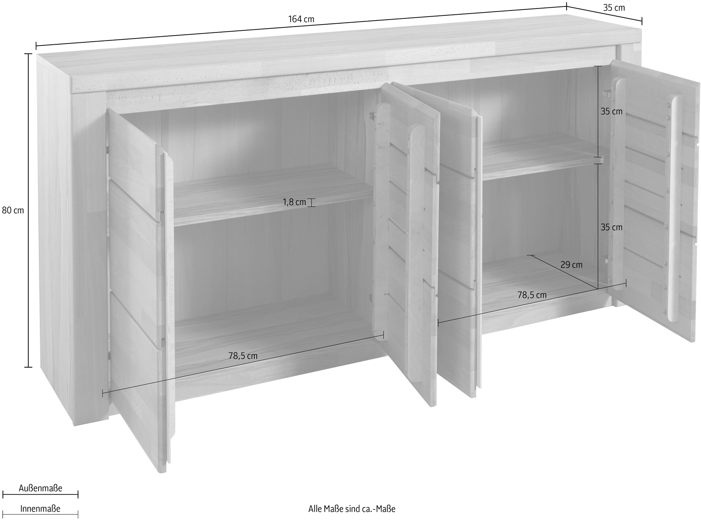 Home affaire Sideboard »Burani«, grifflose Optik