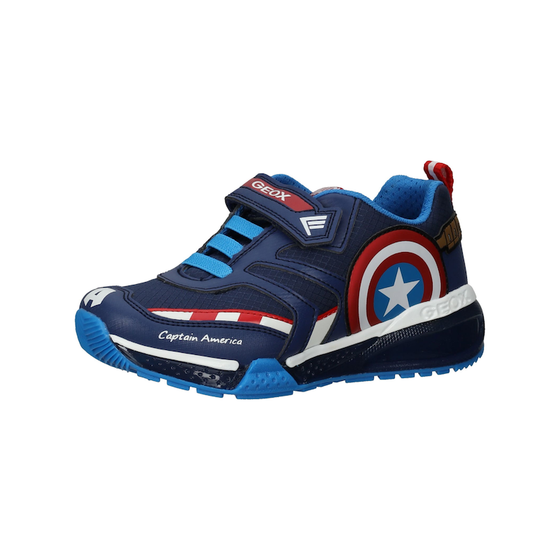 GEOX Sneaker »Sneaker Lederimitat/Textil« Navy/Rot 26 26 Verschluss: Klettverschluss