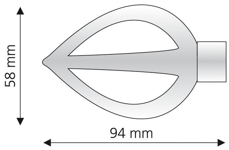 Liedeco Gardinenstangen-Endstück »Flamme«, (Set, 2 St.), für Gardinenstangen Ø 16 mm
