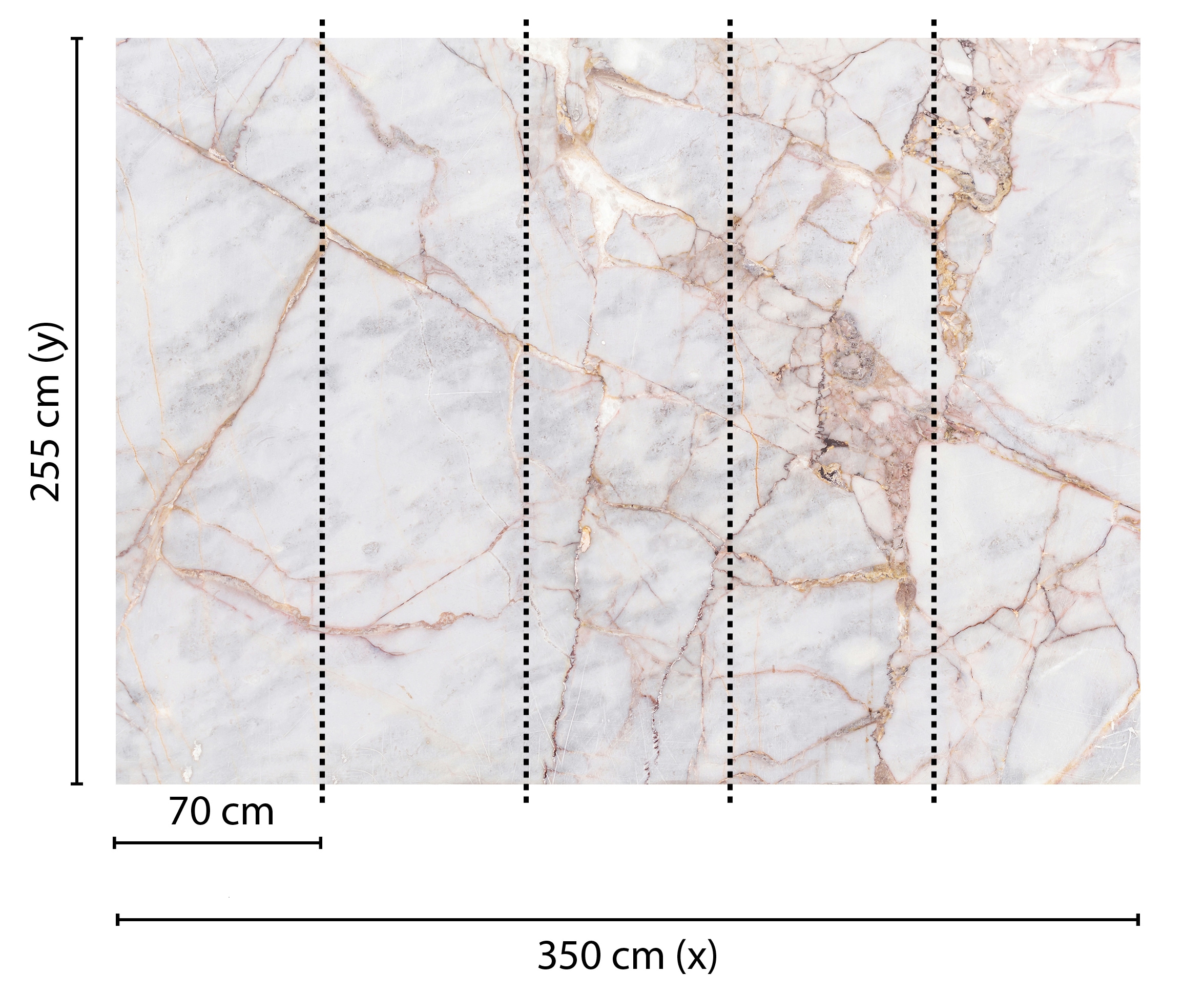 living walls Fototapete »Designwalls Gray Light Marble«, Vlies, Wand, Schräge, Decke